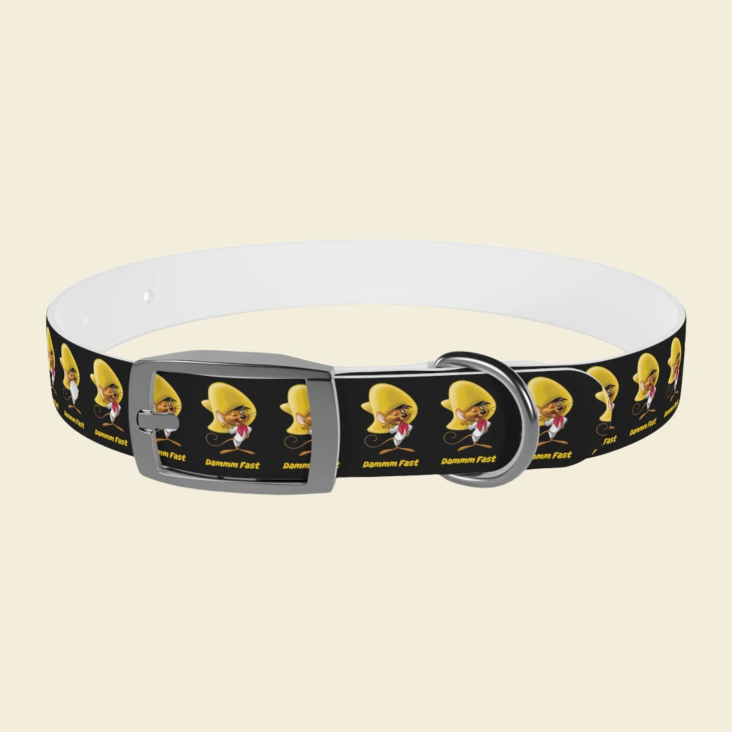 Speedy Gonzalez dog collar in black