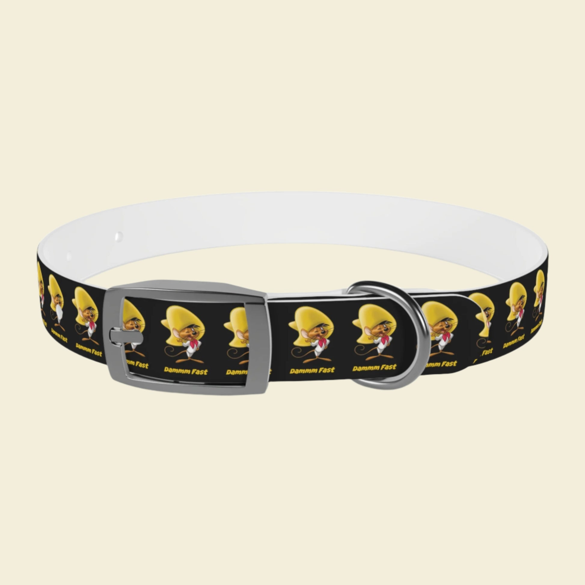 Speedy Gonzalez dog collar in black