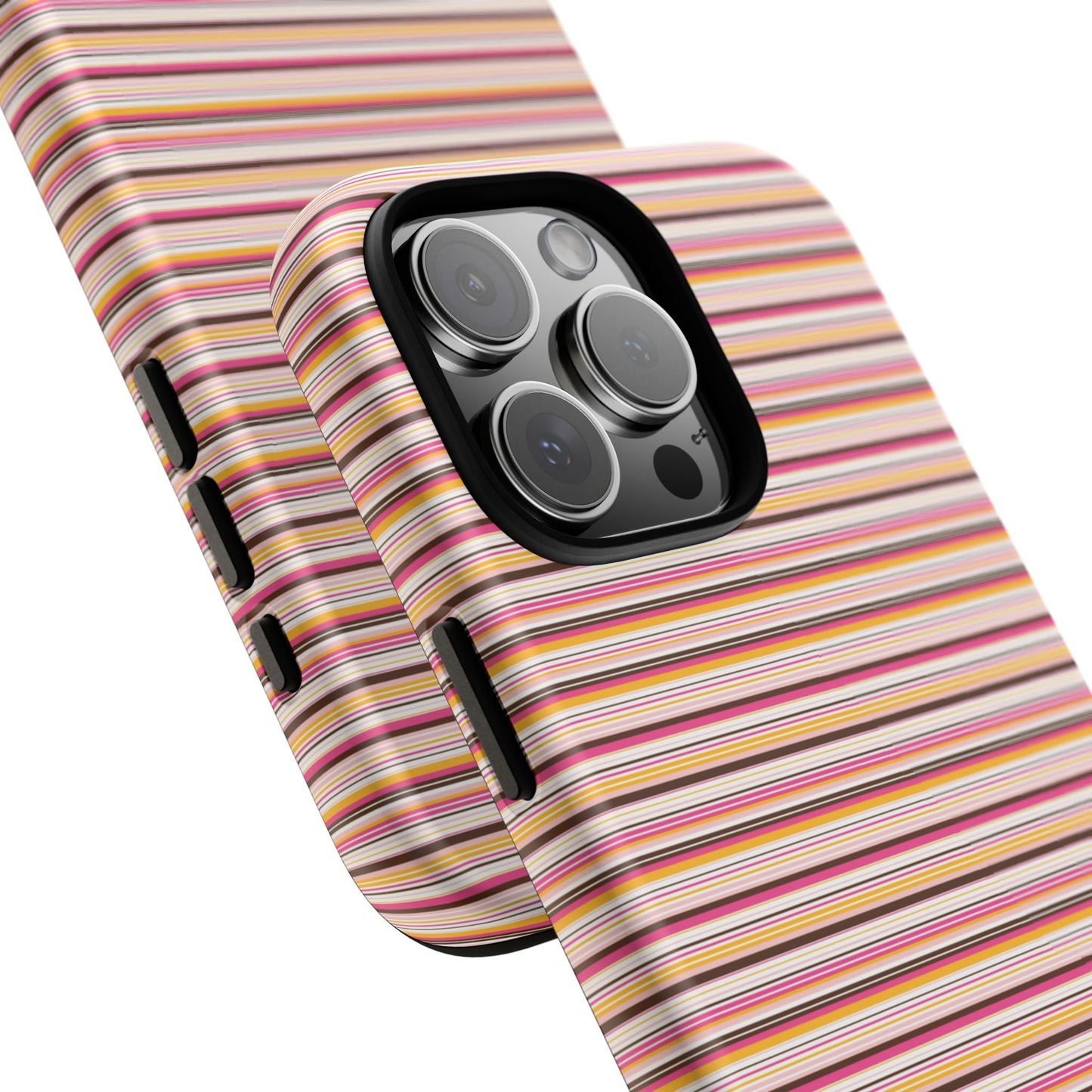 Retro Stripe Phone Case – Vintage Protective iPhone & Samsung Case with Wireless Charging