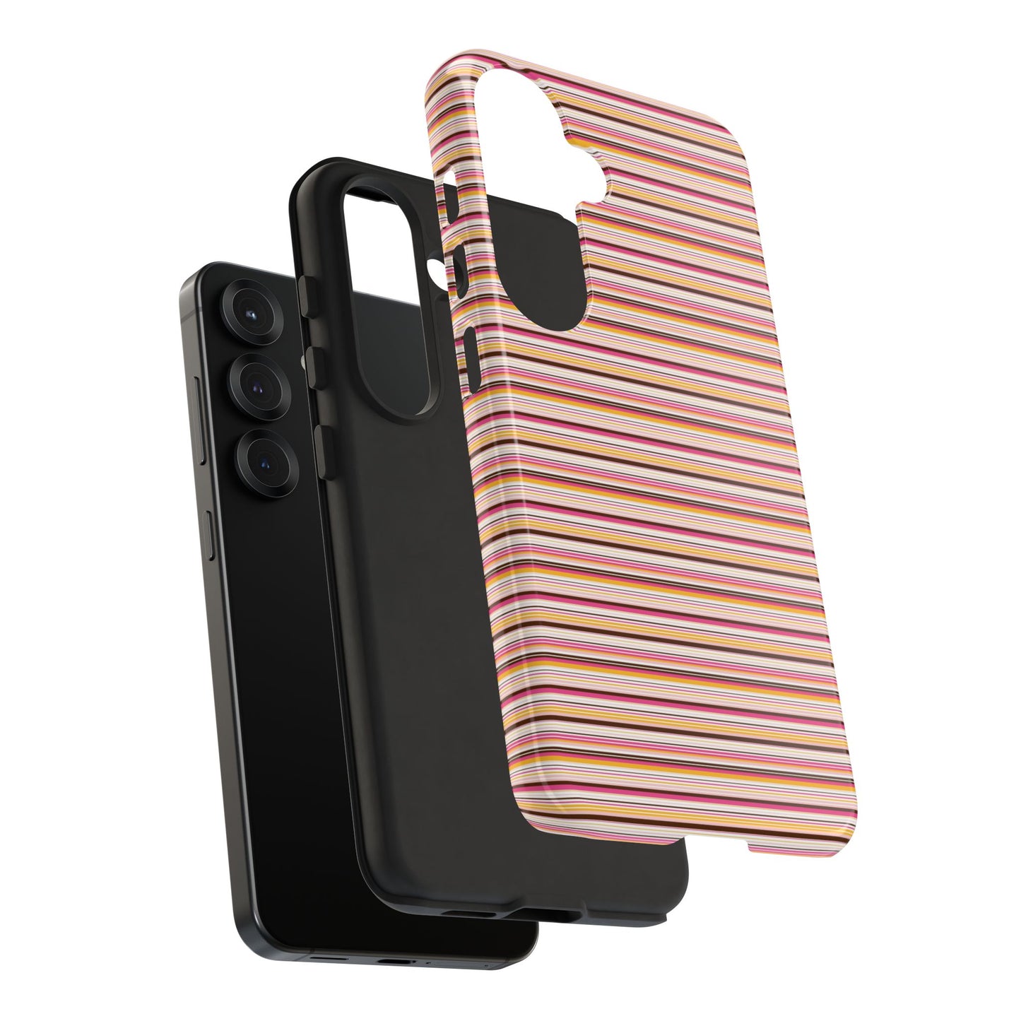 Retro Stripe Phone Case – Vintage Protective iPhone & Samsung Case with Wireless Charging