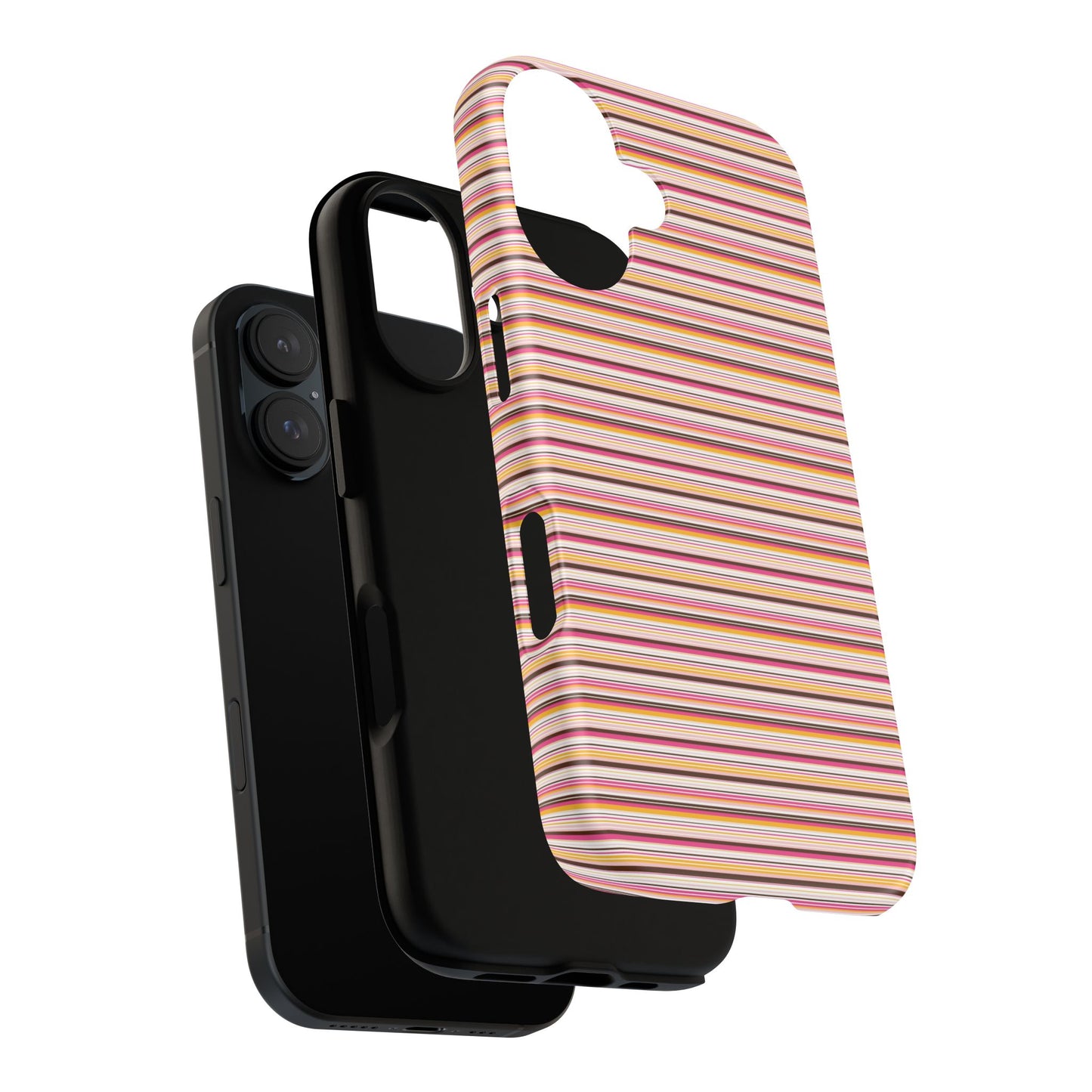 Retro Stripe Phone Case – Vintage Protective iPhone & Samsung Case with Wireless Charging