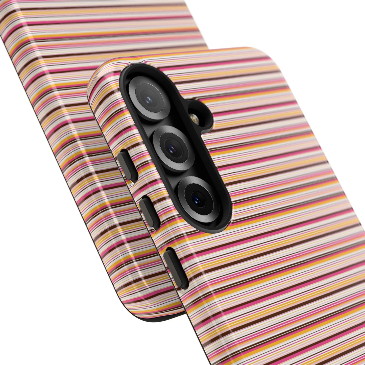 Retro Stripe Phone Case – Vintage Protective iPhone & Samsung Case with Wireless Charging