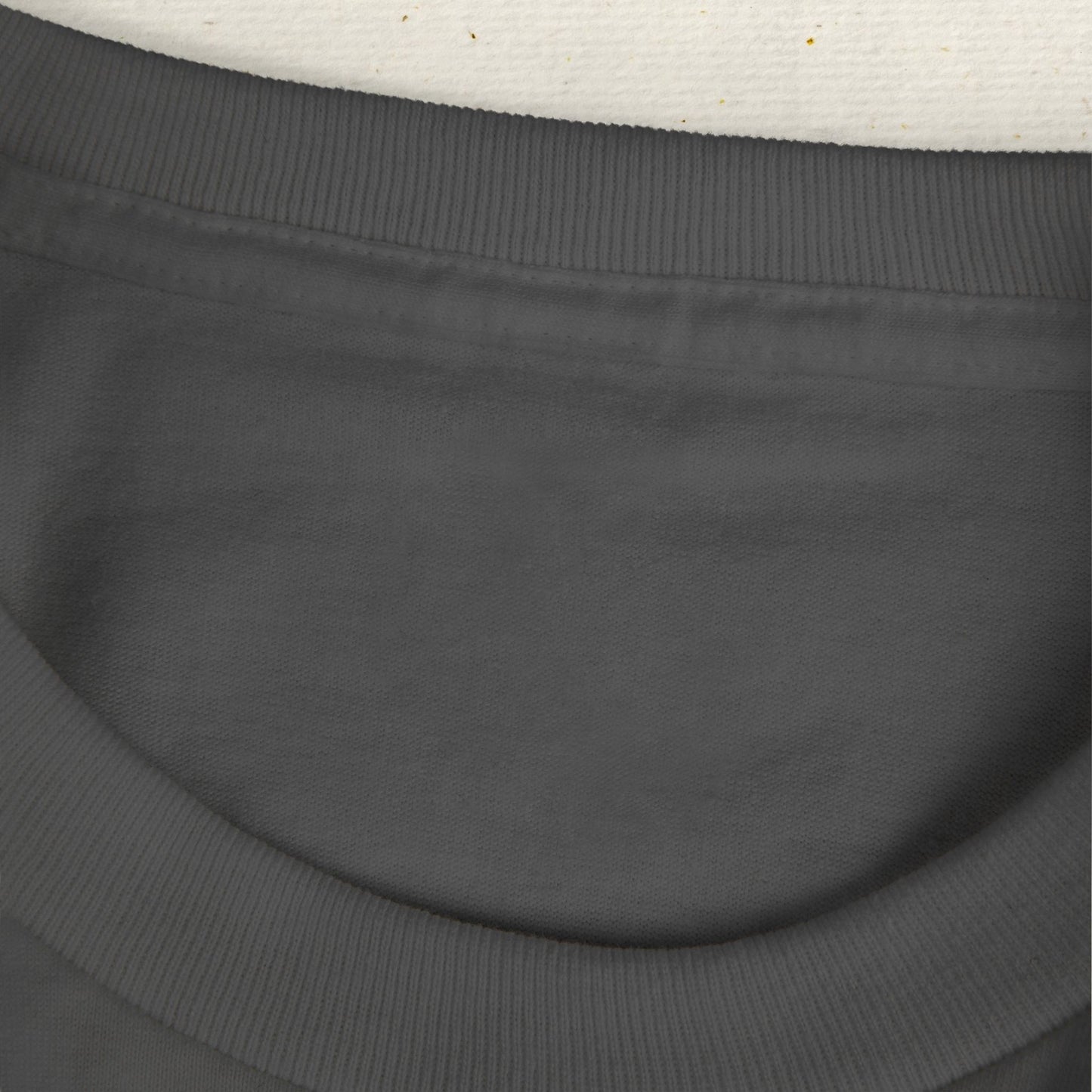 close up of vintage vinyl record graphic print on garment dyed t shirt