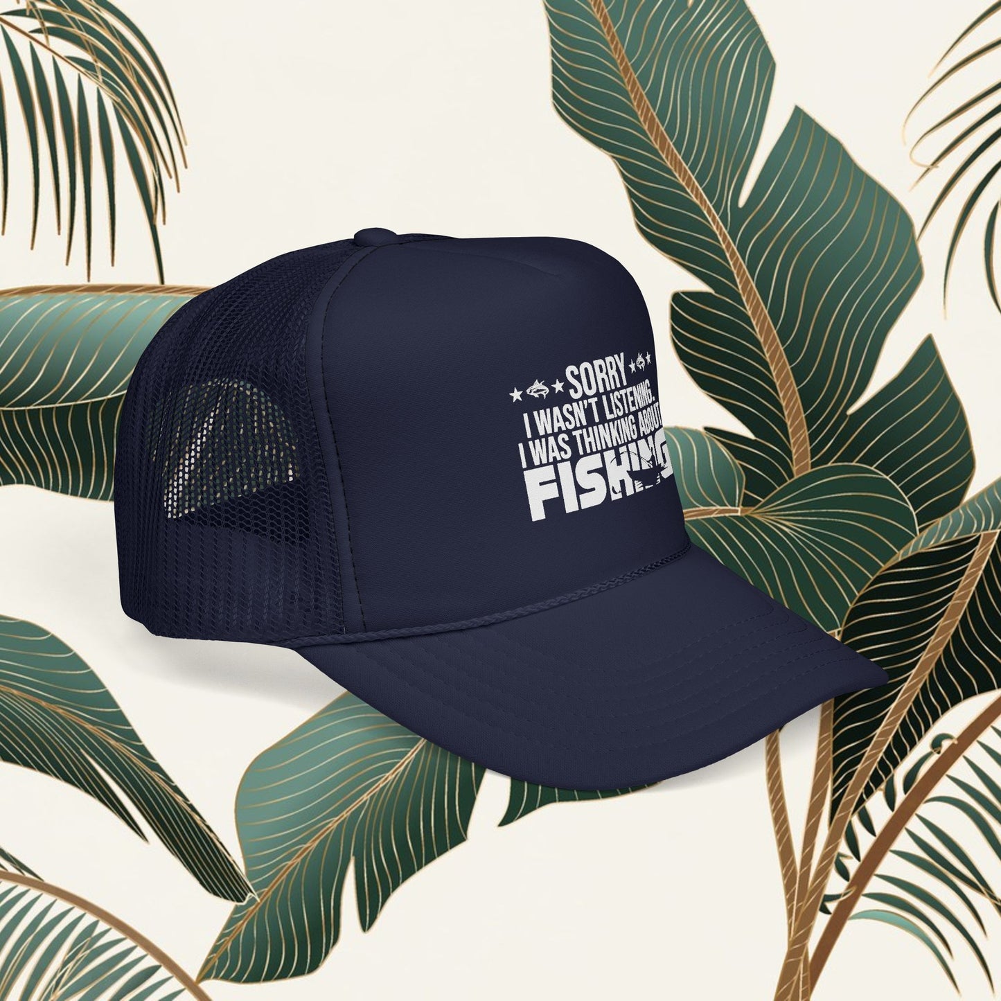 Funny Fishing Trucker Hat: Adjustable Mesh Baseball Cap | Outdoor Fishing Hat for Men & Women