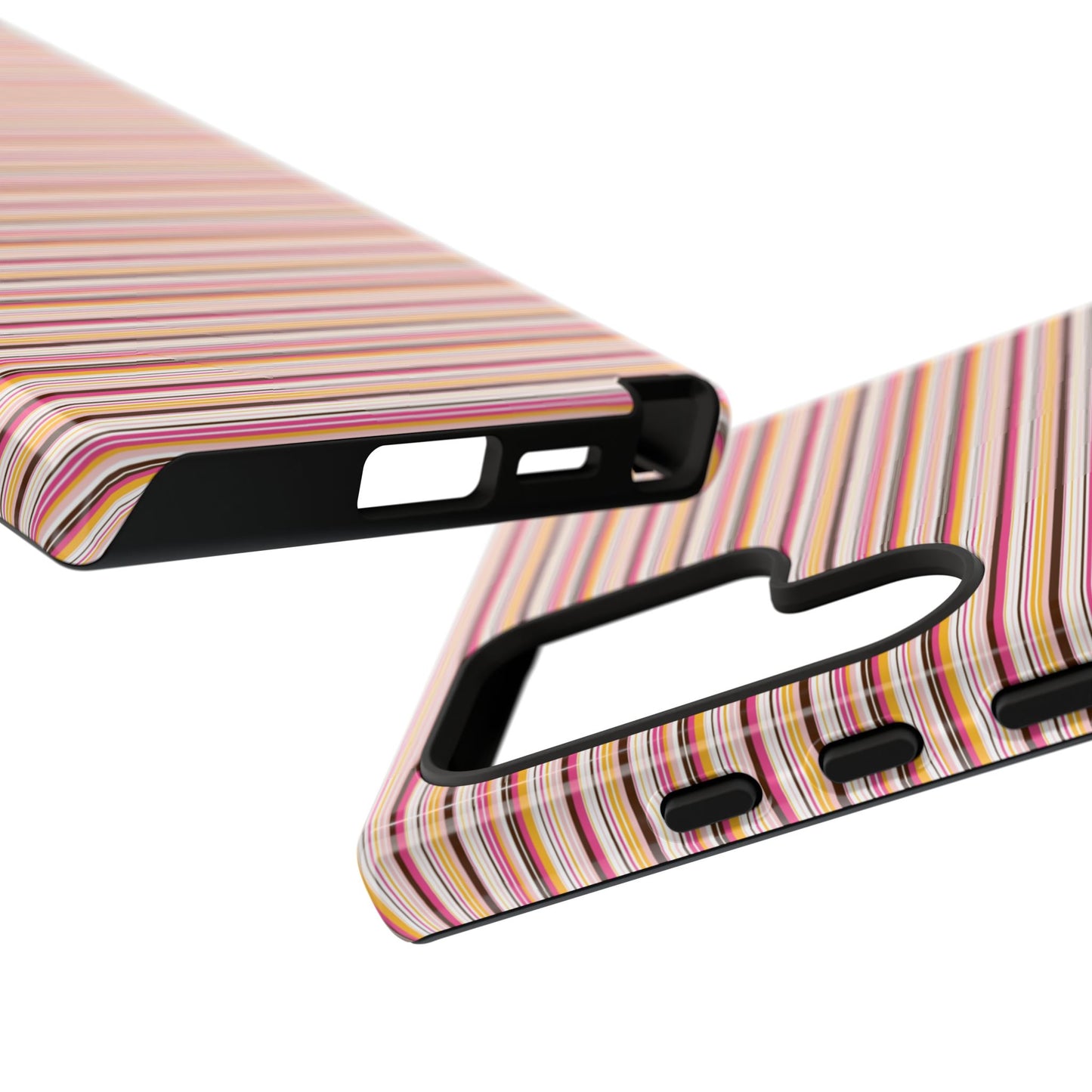 Retro Stripe Phone Case – Vintage Protective iPhone & Samsung Case with Wireless Charging