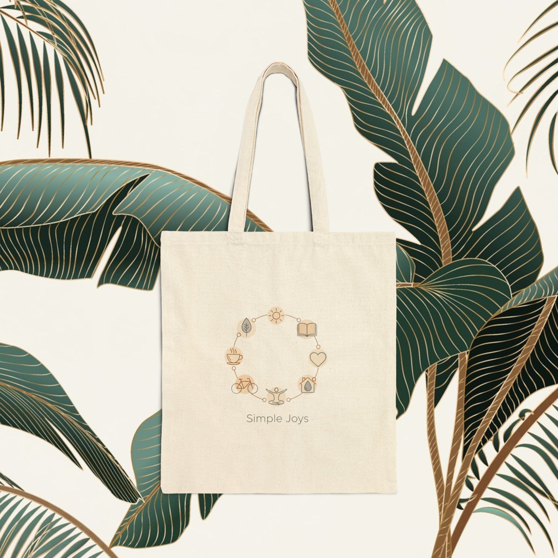 Minimalist Line Art Canvas Tote Bag: Heavyweight Cotton Shopper Bag in Natural