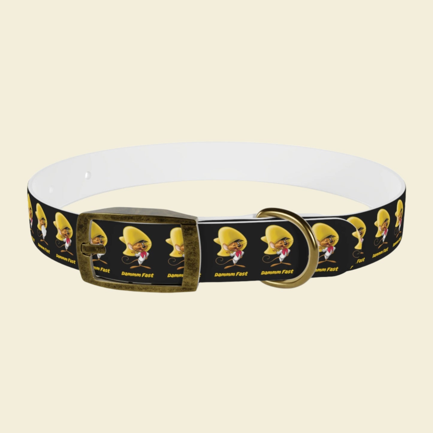 Speedy Gonzalez dog collar in black