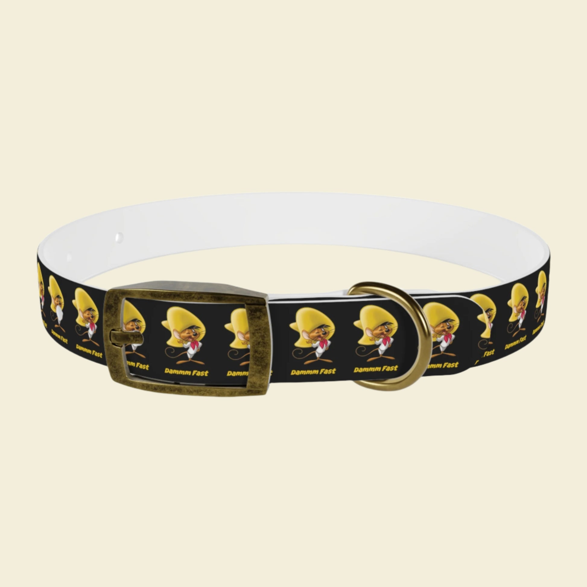 Speedy Gonzalez dog collar in black
