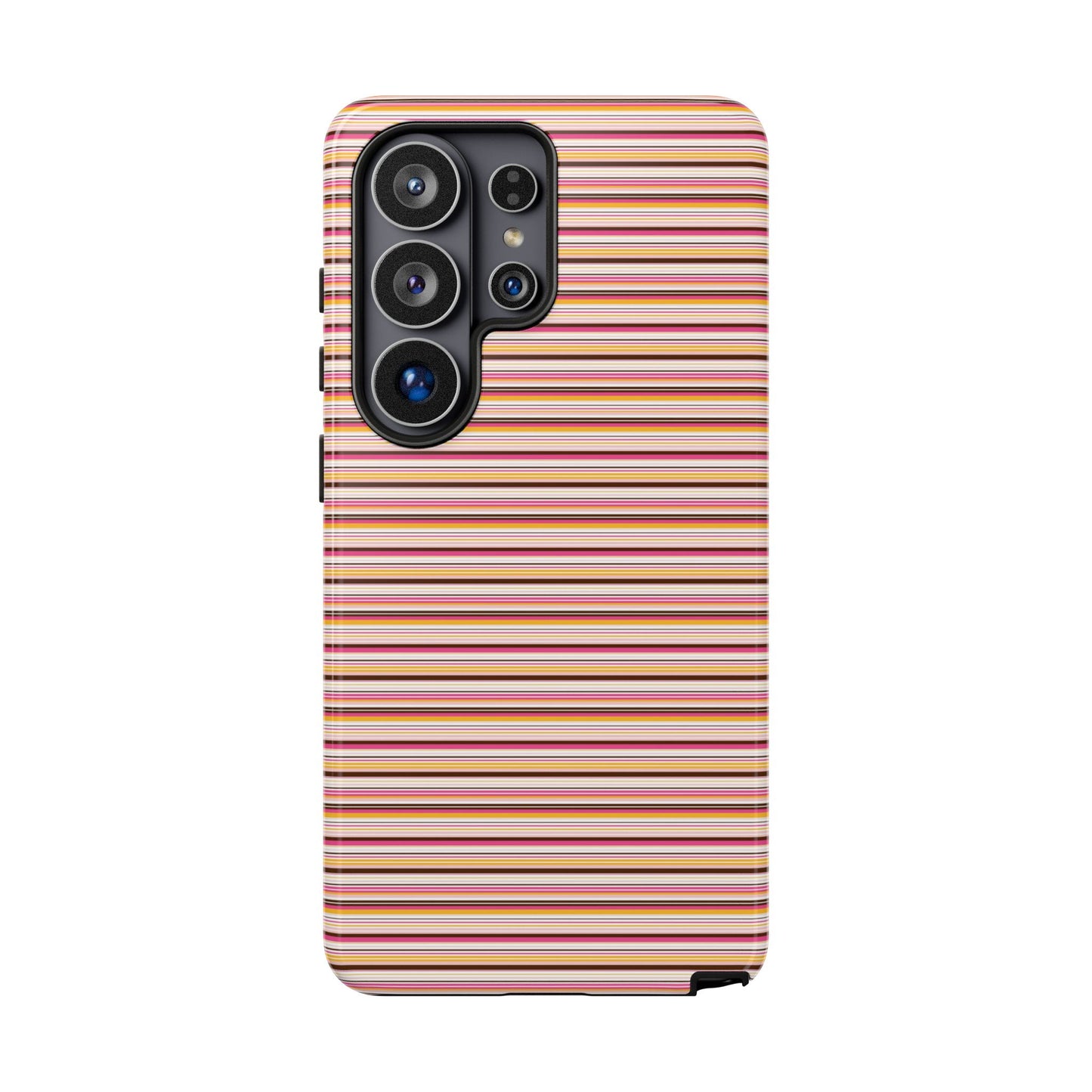 Retro Stripe Phone Case – Vintage Protective iPhone & Samsung Case with Wireless Charging