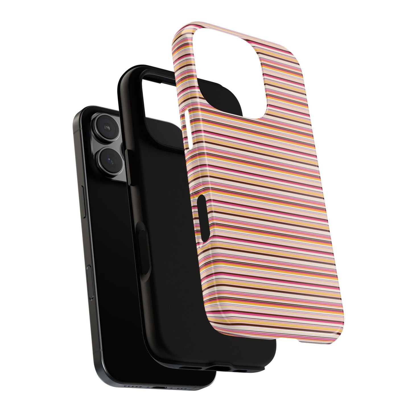 Retro Stripe Phone Case – Vintage Protective iPhone & Samsung Case with Wireless Charging