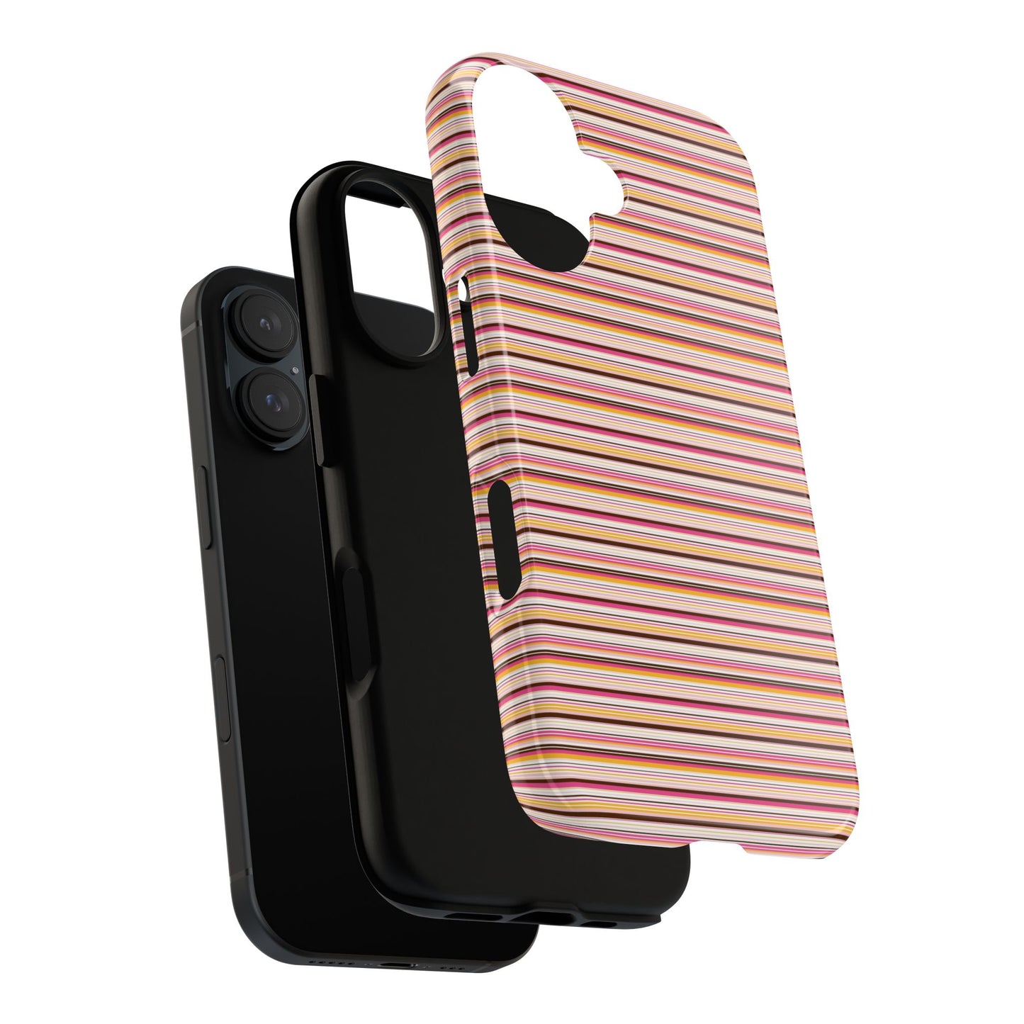 Retro Stripe Phone Case – Vintage Protective iPhone & Samsung Case with Wireless Charging