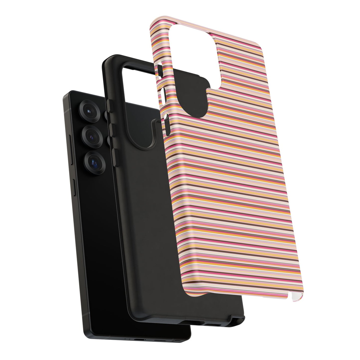 Retro Stripe Phone Case – Vintage Protective iPhone & Samsung Case with Wireless Charging