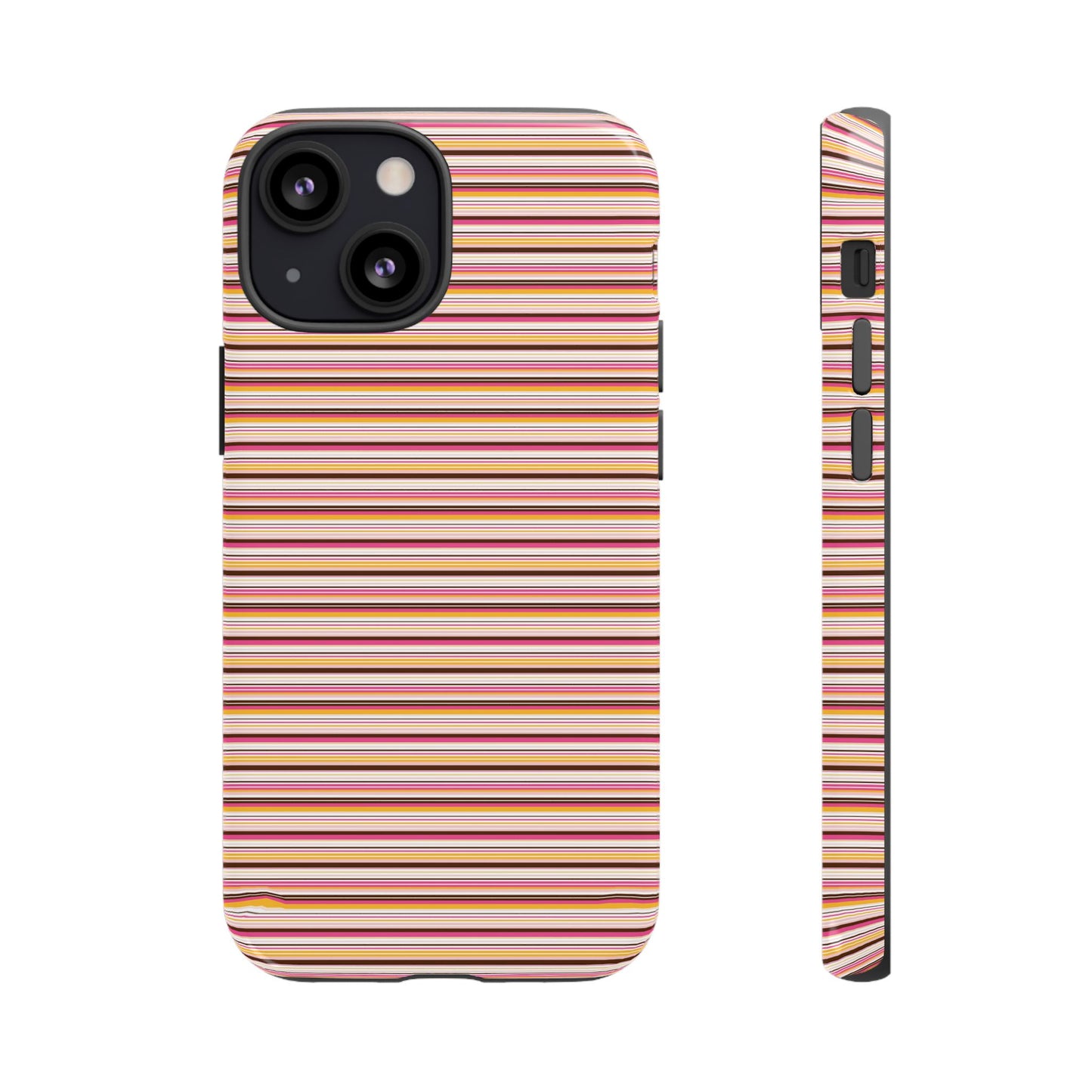Retro Stripe Phone Case – Vintage Protective iPhone & Samsung Case with Wireless Charging