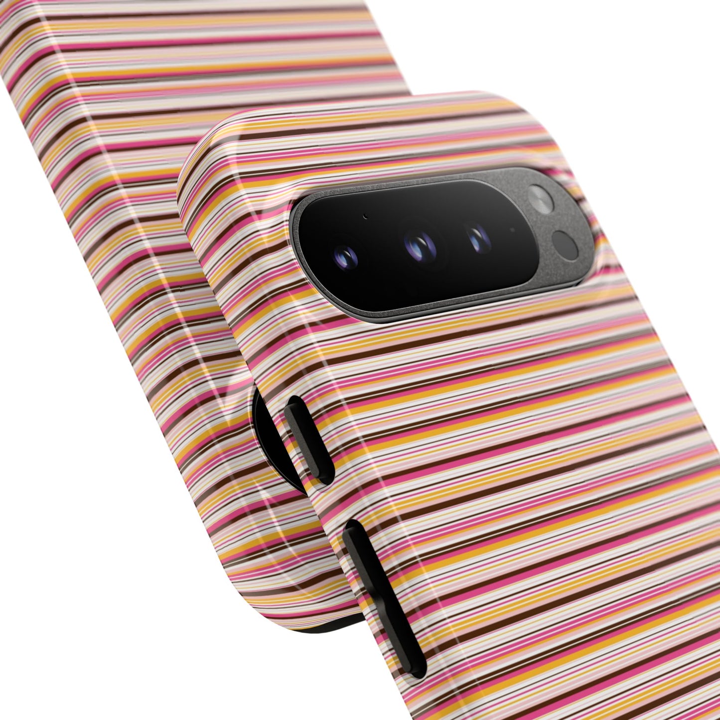 Retro Stripe Phone Case – Vintage Protective iPhone & Samsung Case with Wireless Charging