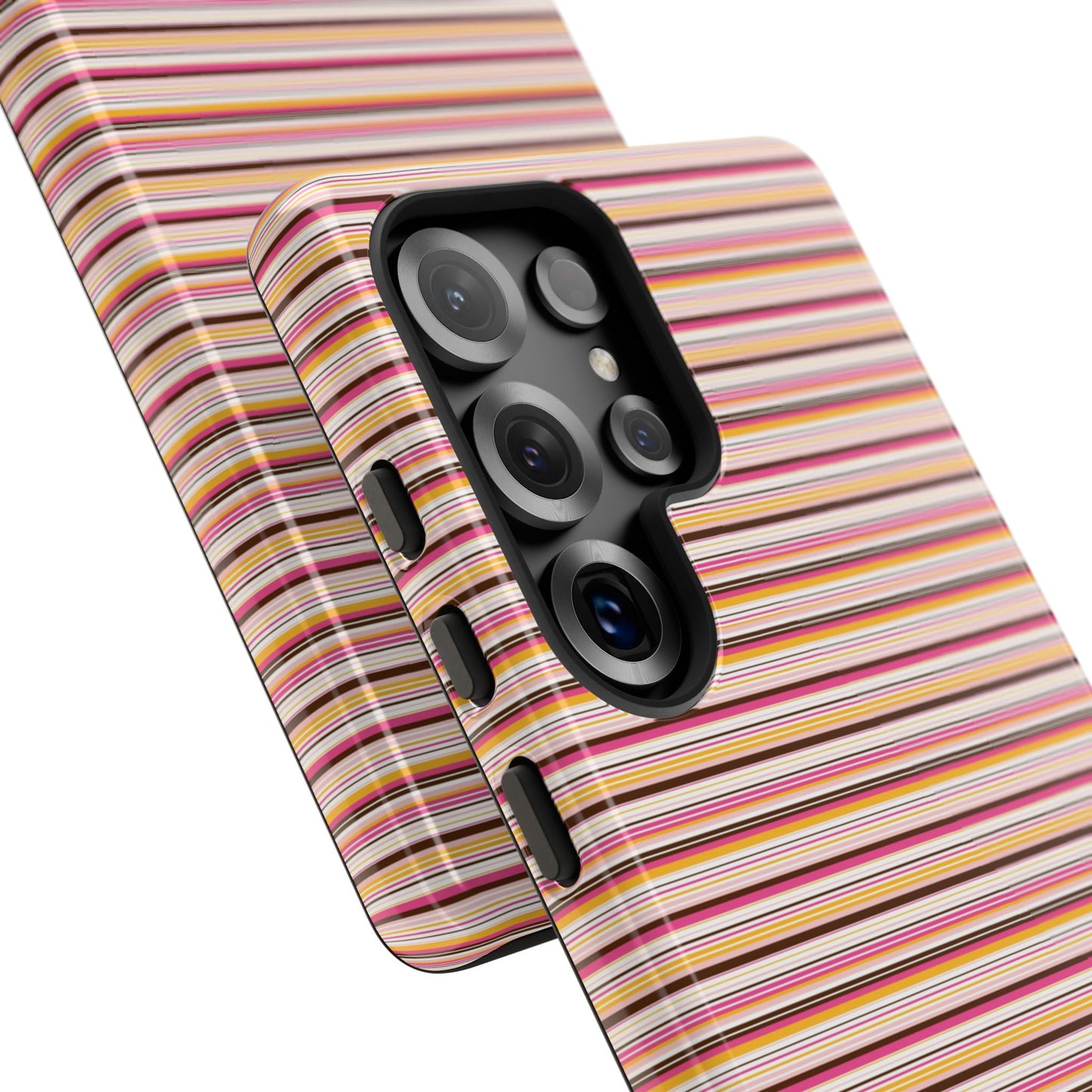 Retro Stripe Phone Case – Vintage Protective iPhone & Samsung Case with Wireless Charging