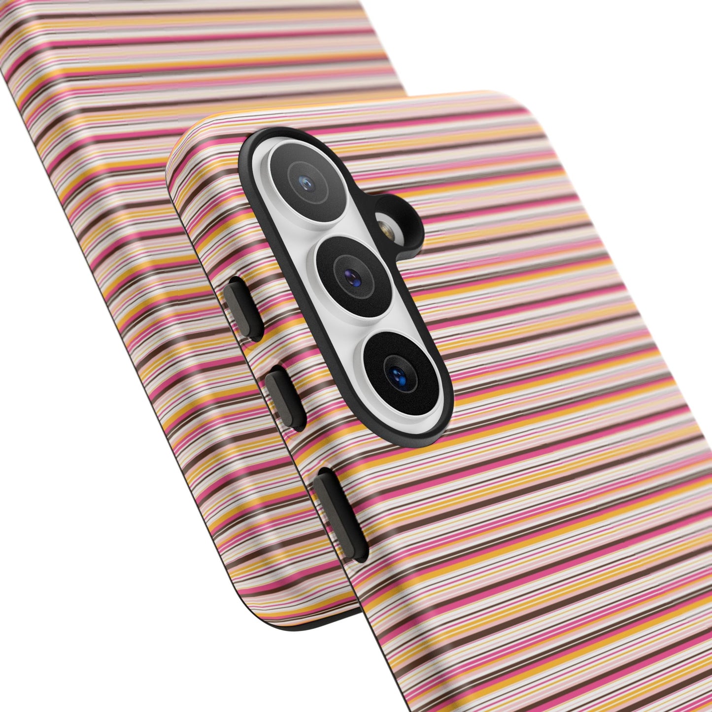 Retro Stripe Phone Case – Vintage Protective iPhone & Samsung Case with Wireless Charging
