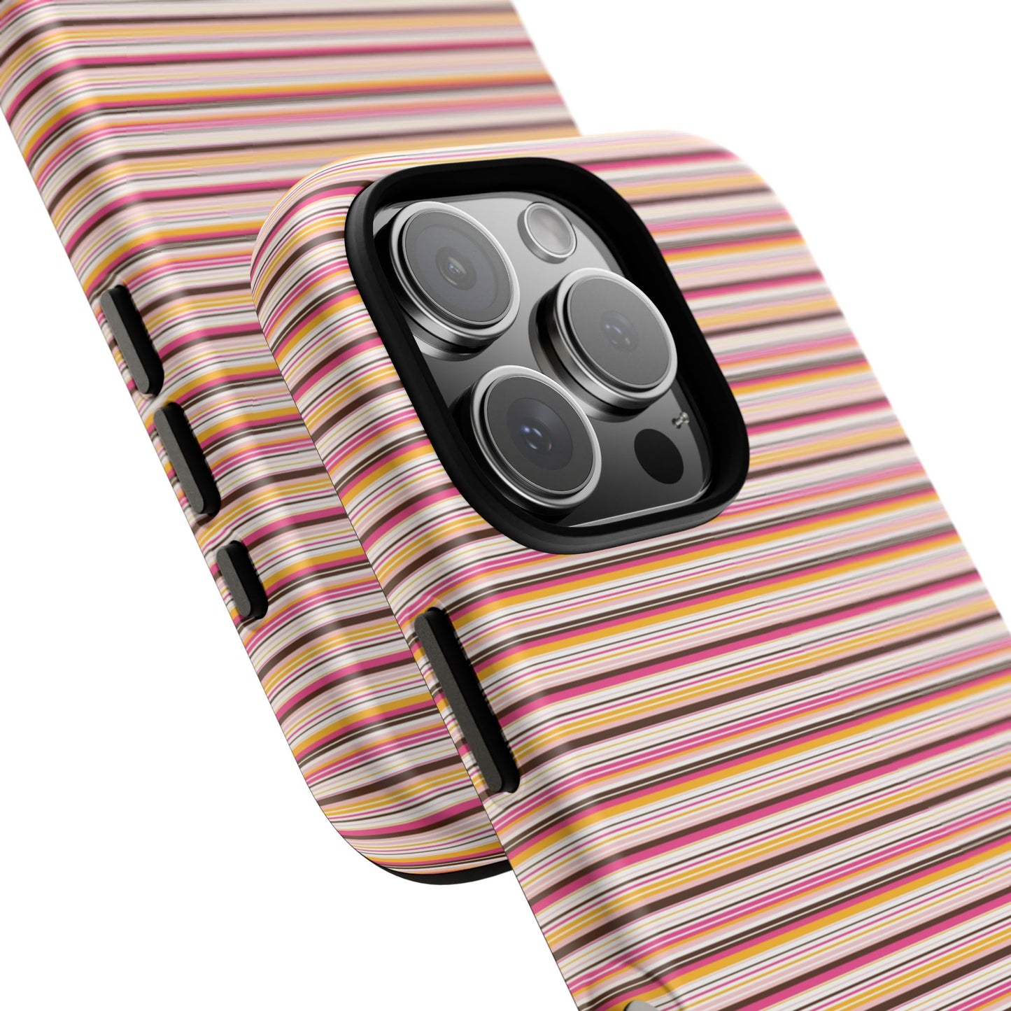 Retro Stripe Phone Case – Vintage Protective iPhone & Samsung Case with Wireless Charging