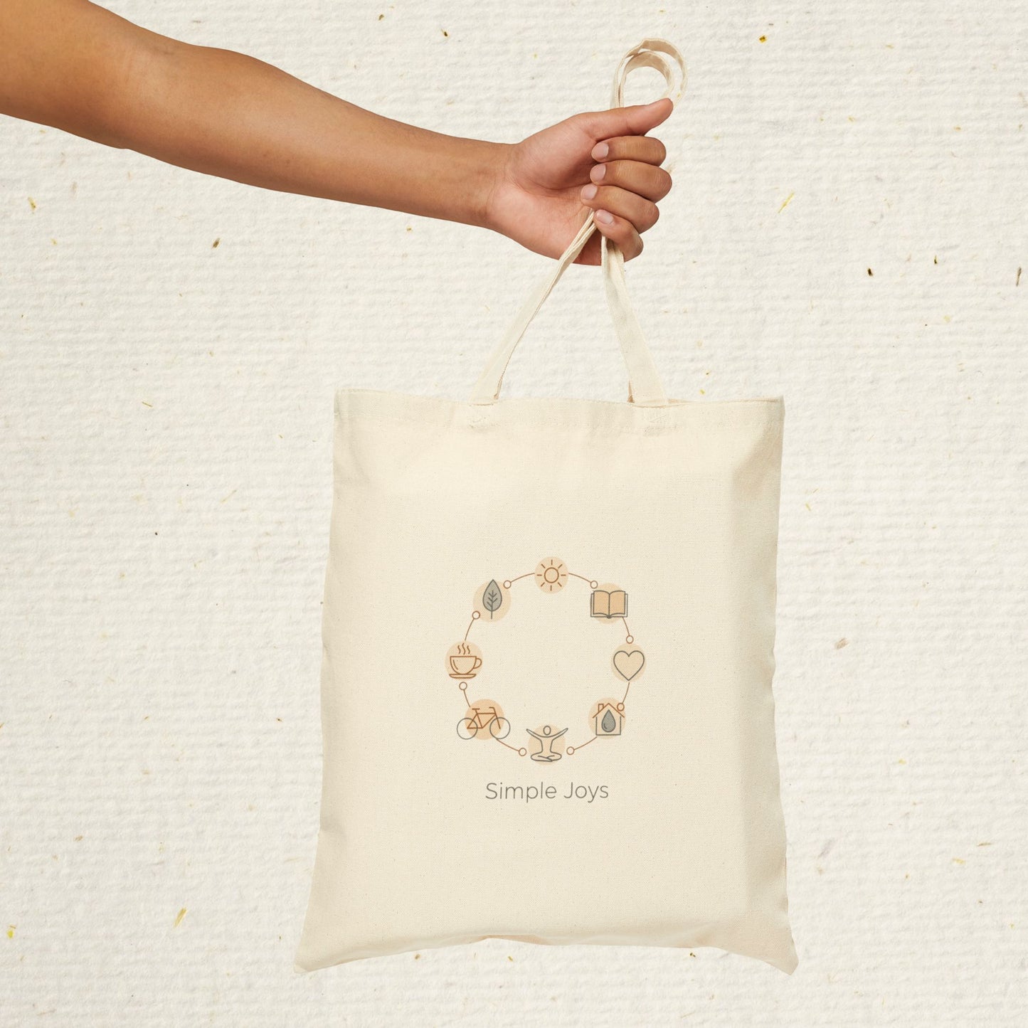 Minimalist Line Art Canvas Tote Bag: Heavyweight Cotton Shopper Bag in Natural