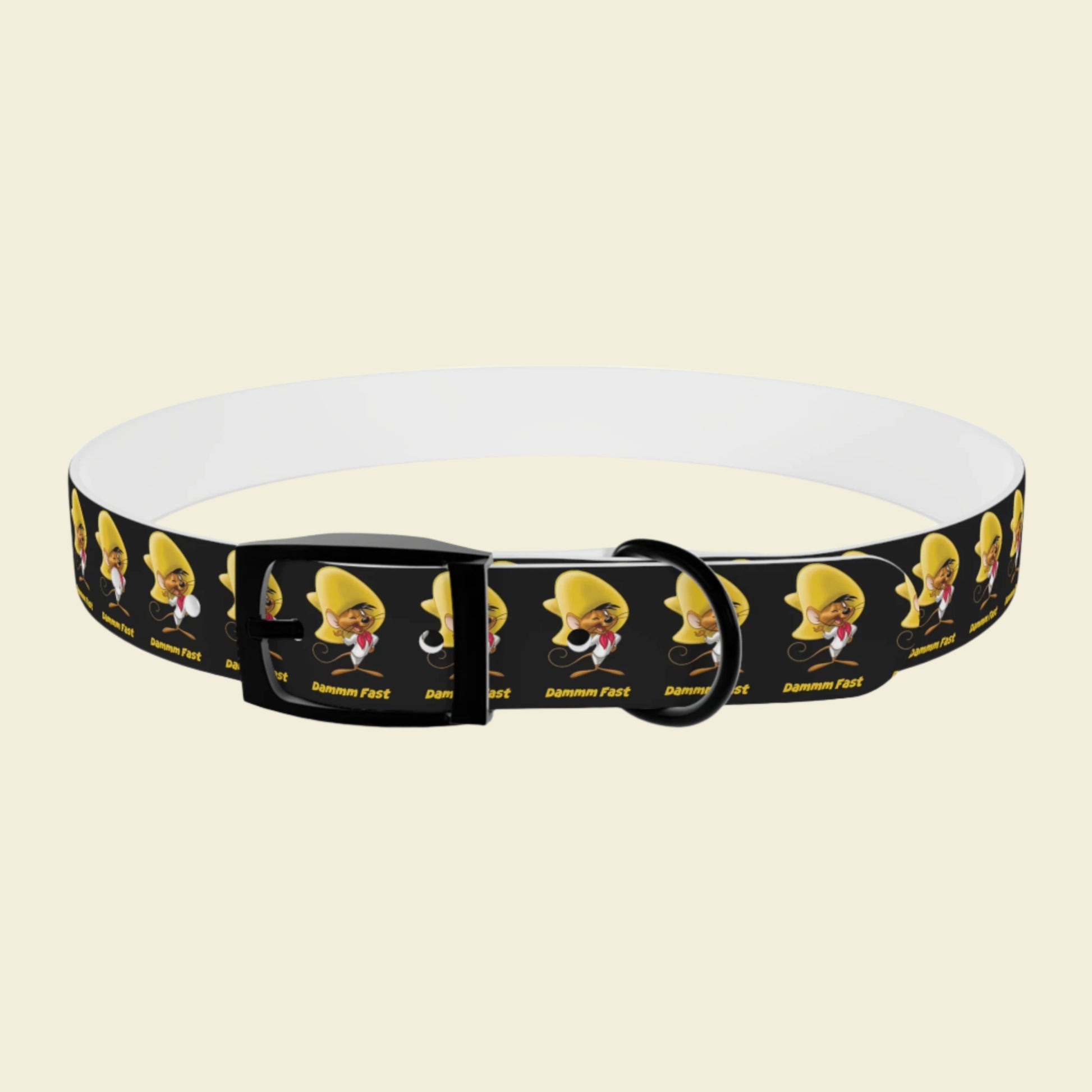 Speedy Gonzalez dog collar in black