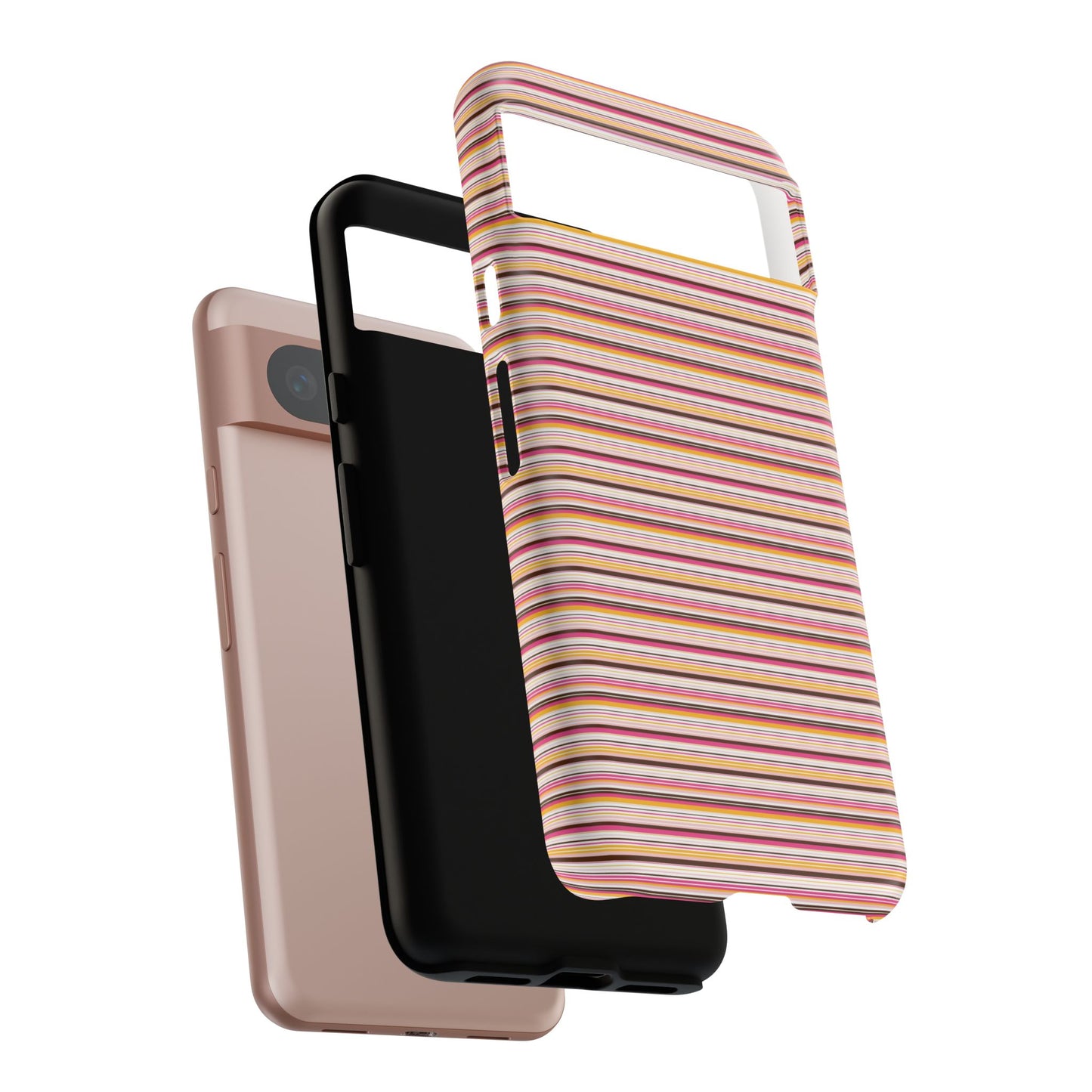 Retro Stripe Phone Case – Vintage Protective iPhone & Samsung Case with Wireless Charging