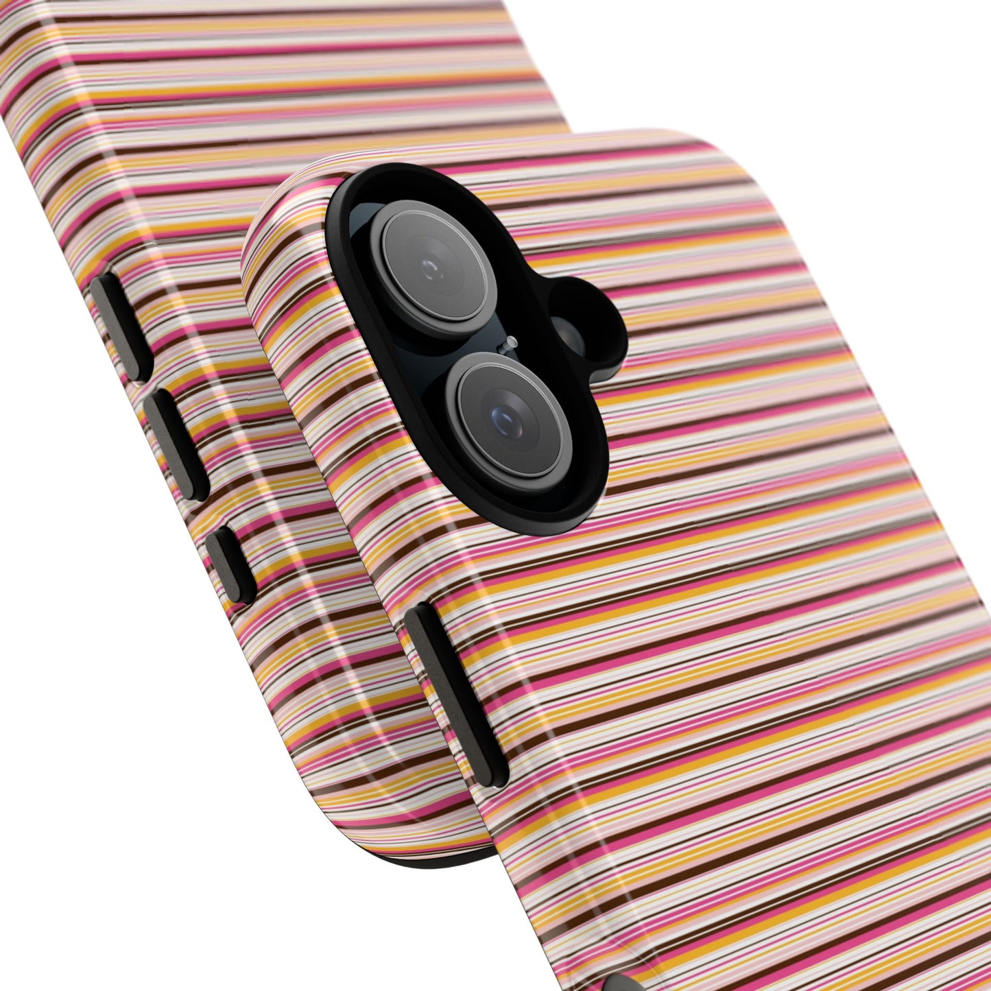 Retro Stripe Phone Case – Vintage Protective iPhone & Samsung Case with Wireless Charging