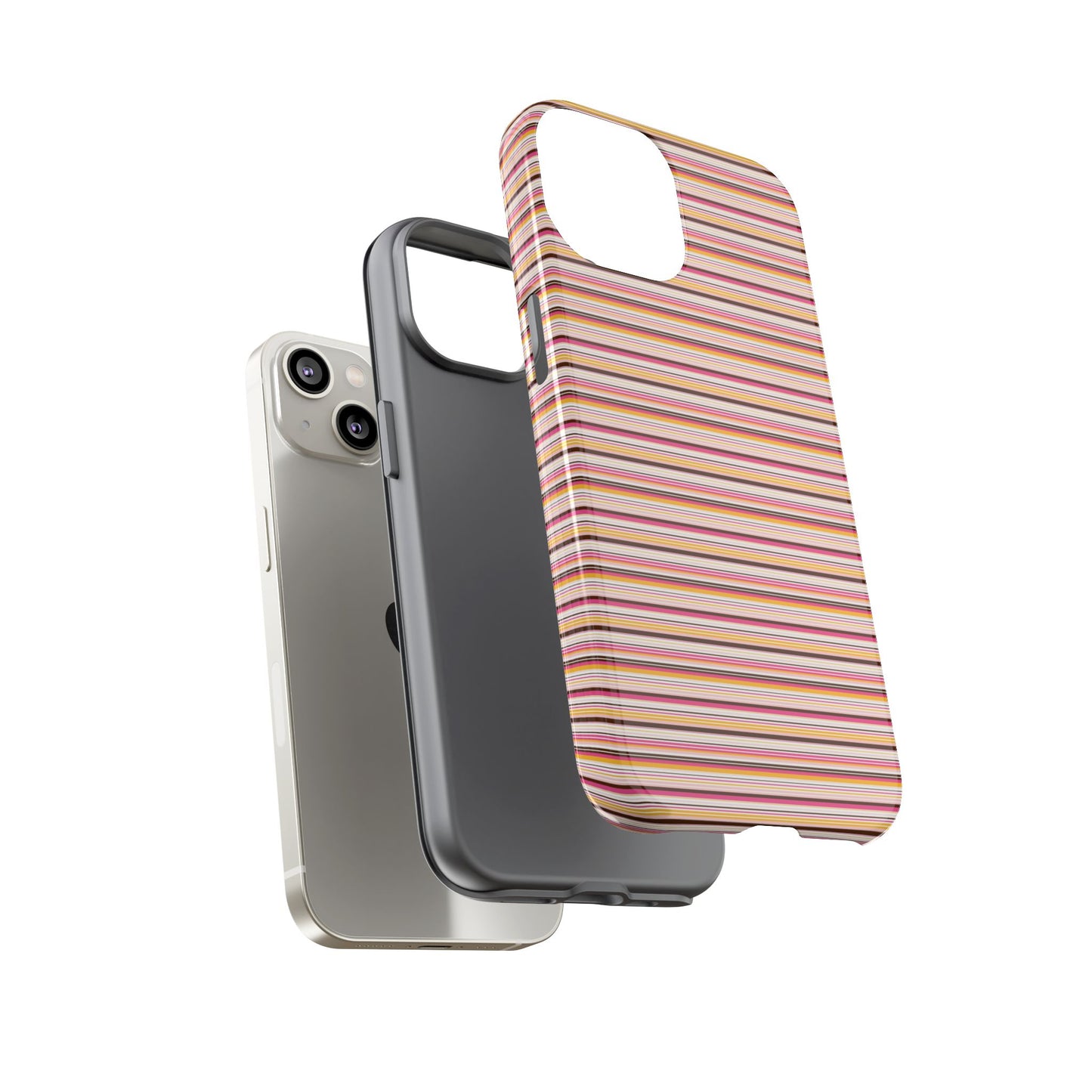 Retro Stripe Phone Case – Vintage Protective iPhone & Samsung Case with Wireless Charging
