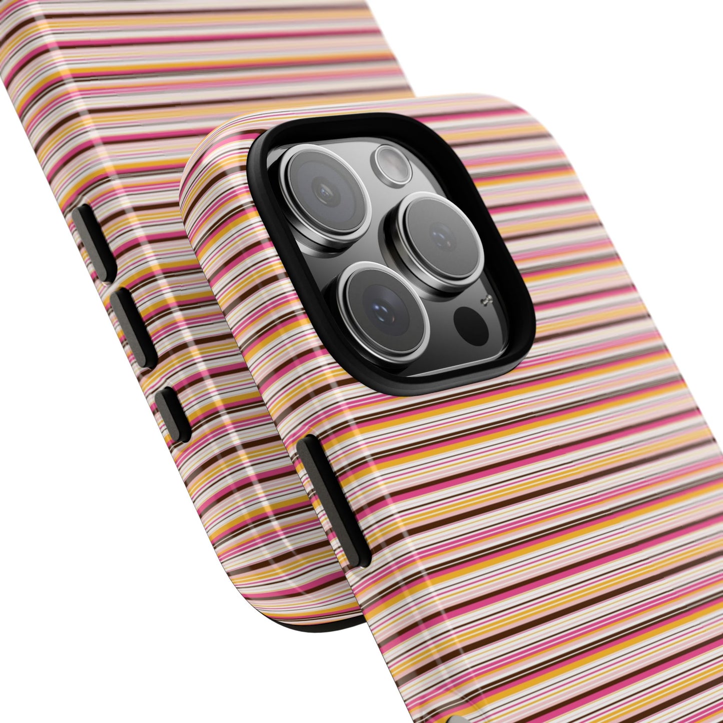 Retro Stripe Phone Case – Vintage Protective iPhone & Samsung Case with Wireless Charging
