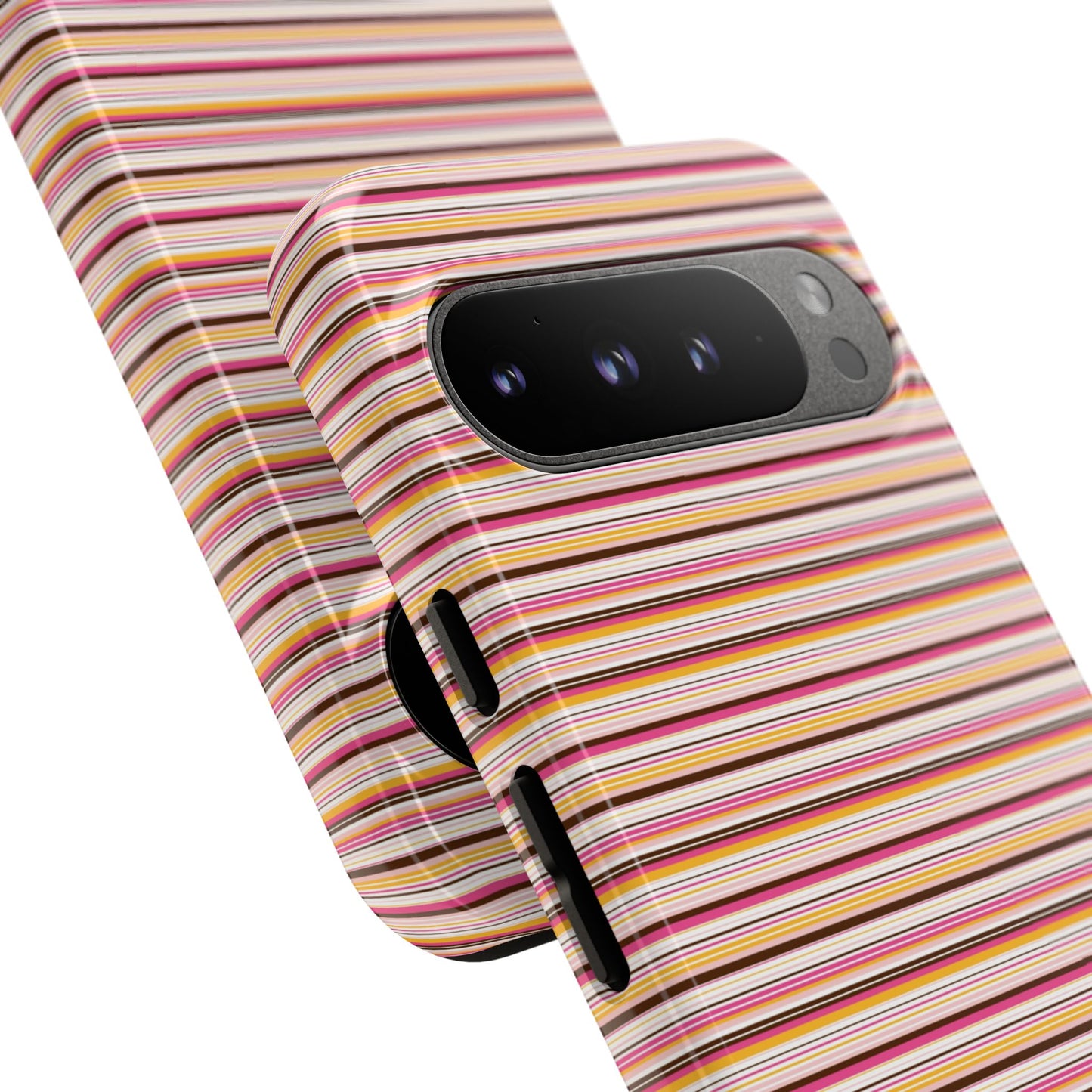 Retro Stripe Phone Case – Vintage Protective iPhone & Samsung Case with Wireless Charging