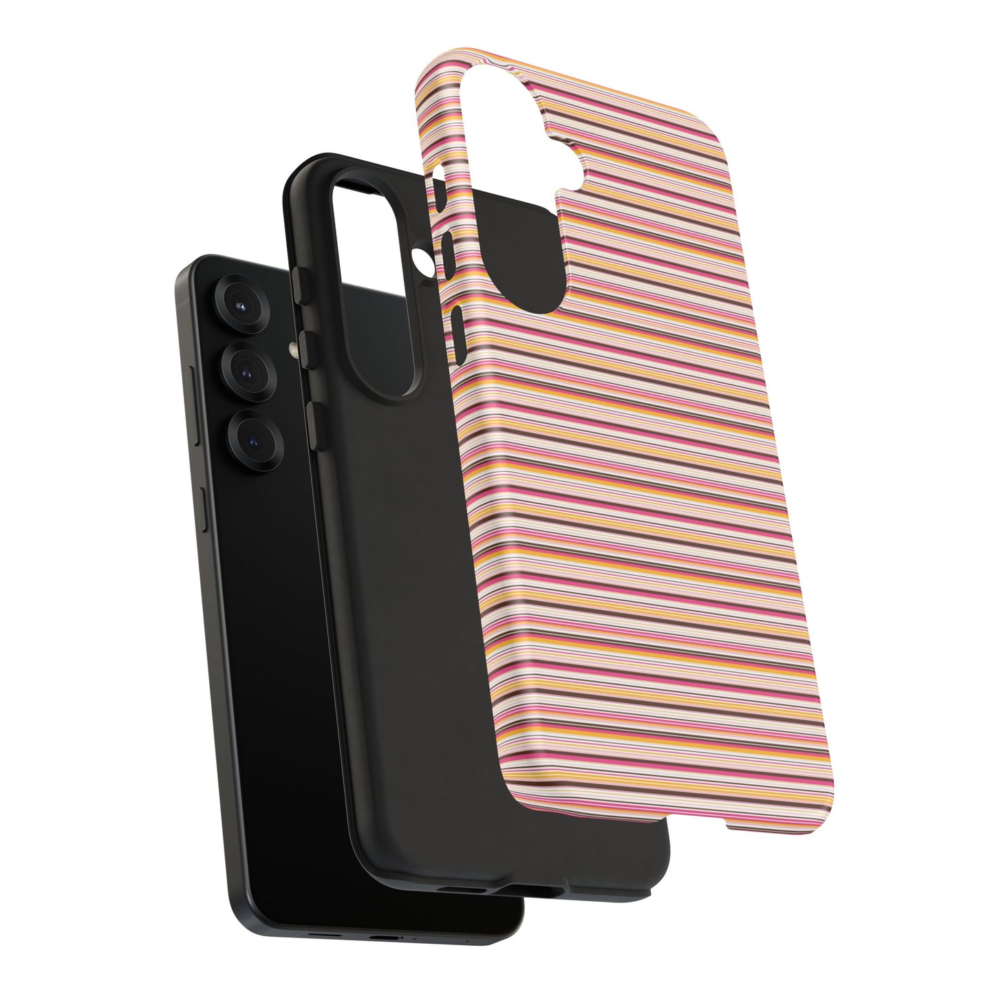 Retro Stripe Phone Case – Vintage Protective iPhone & Samsung Case with Wireless Charging