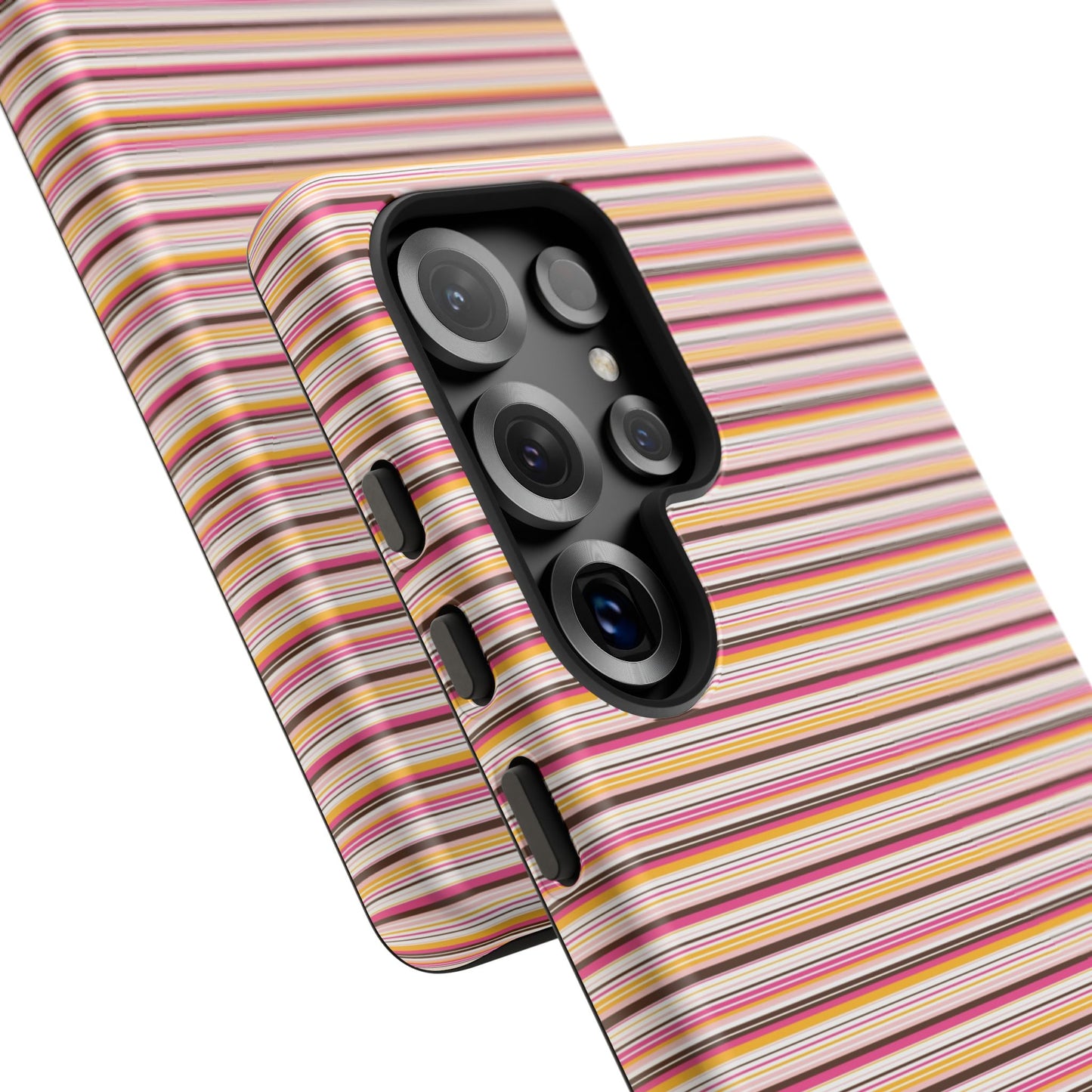 Retro Stripe Phone Case – Vintage Protective iPhone & Samsung Case with Wireless Charging