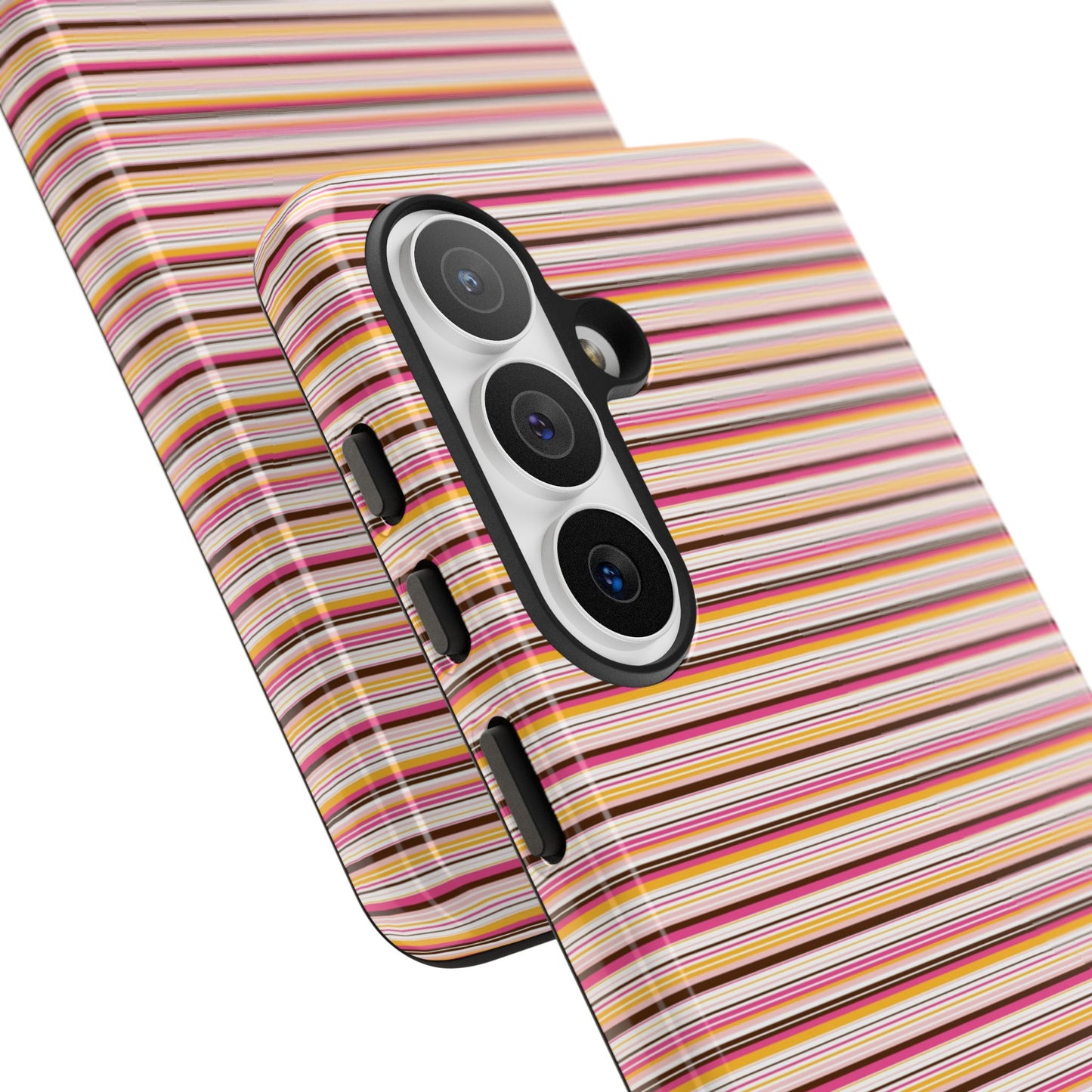 Retro Stripe Phone Case – Vintage Protective iPhone & Samsung Case with Wireless Charging