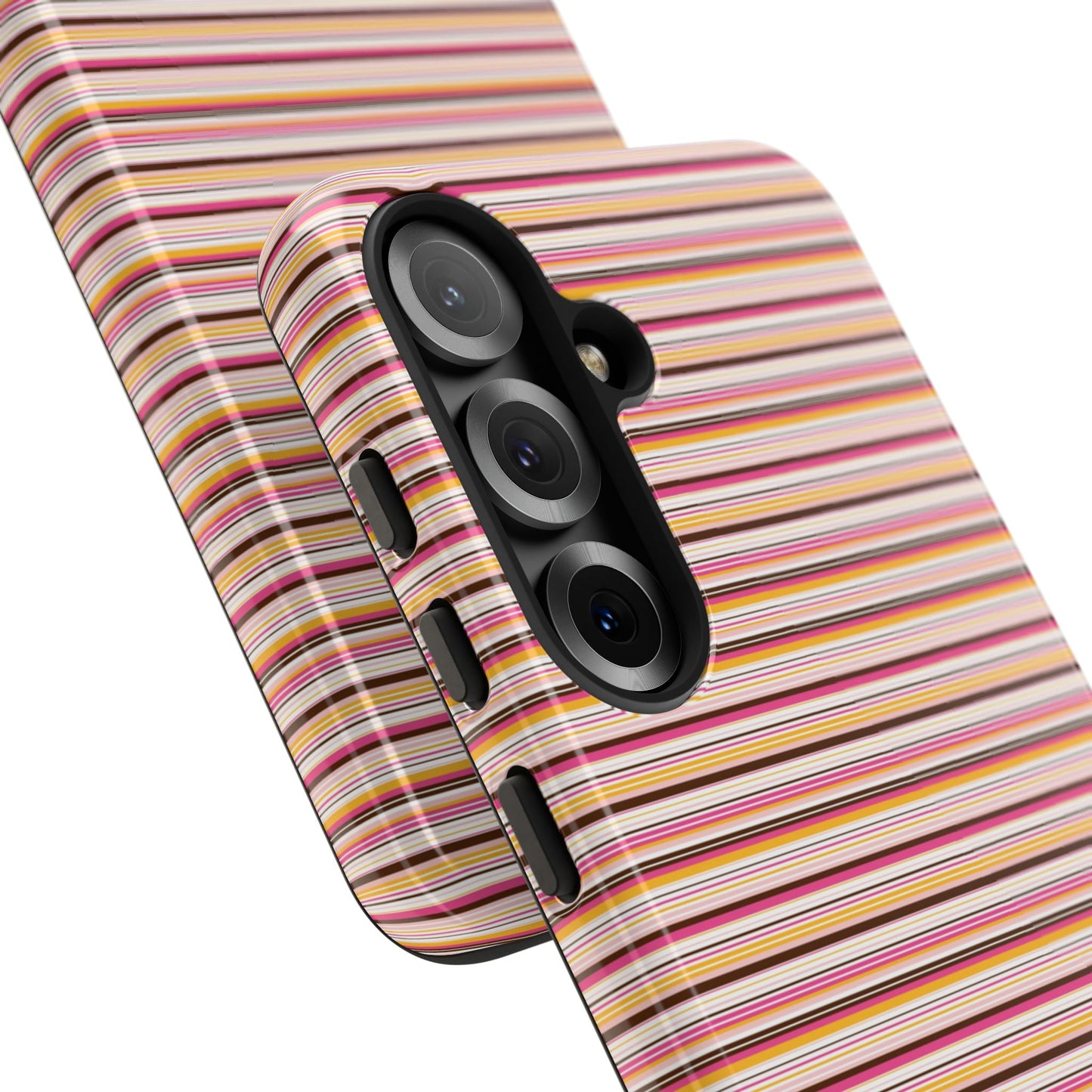 Retro Stripe Phone Case – Vintage Protective iPhone & Samsung Case with Wireless Charging