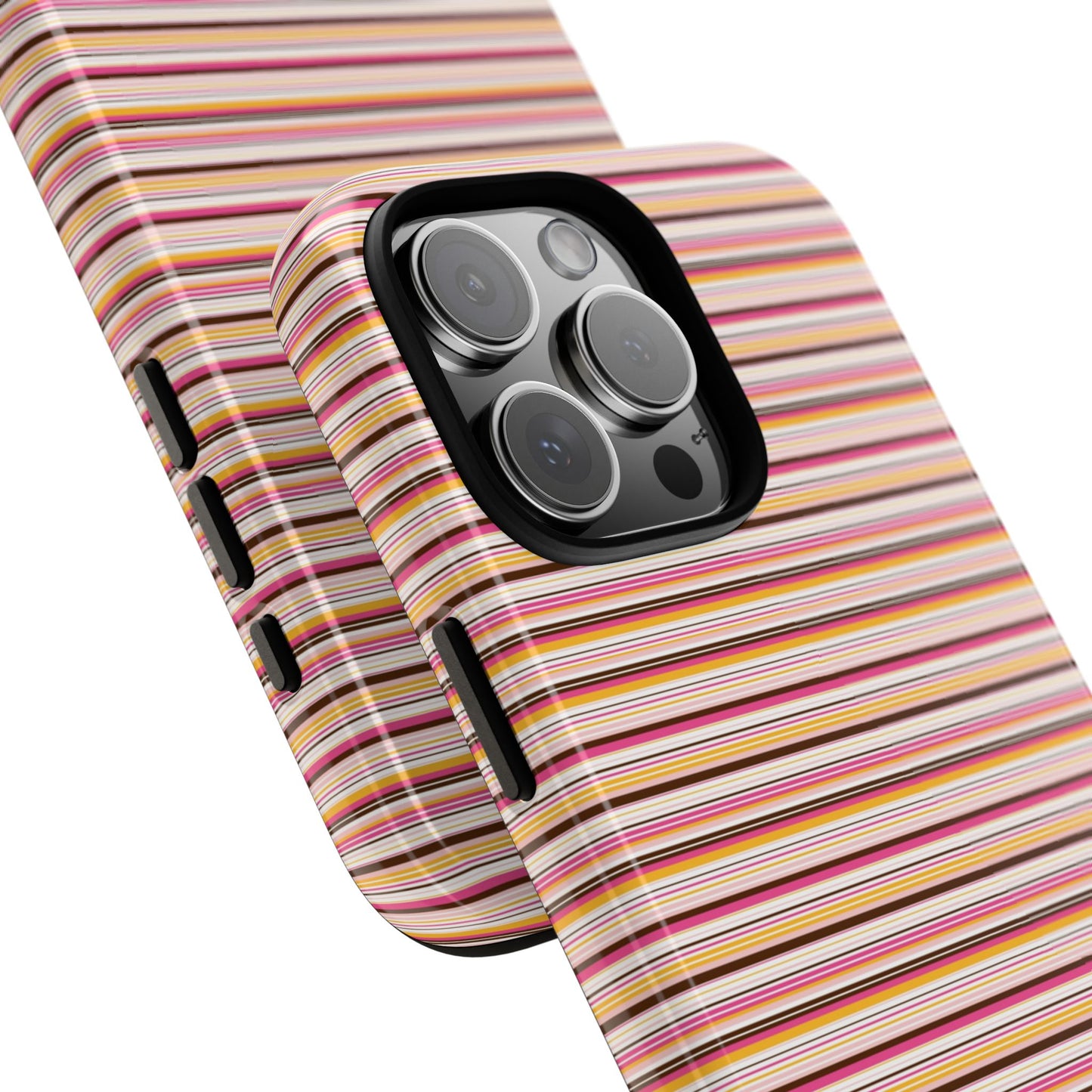 Retro Stripe Phone Case – Vintage Protective iPhone & Samsung Case with Wireless Charging