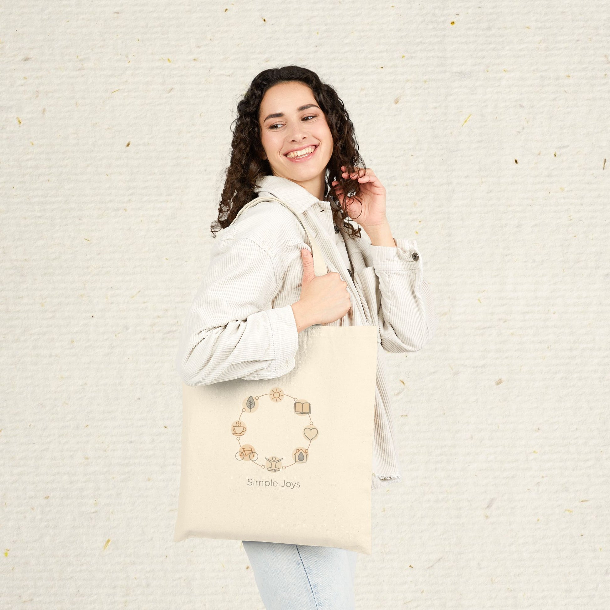 Minimalist Line Art Canvas Tote Bag: Heavyweight Cotton Shopper Bag in Natural