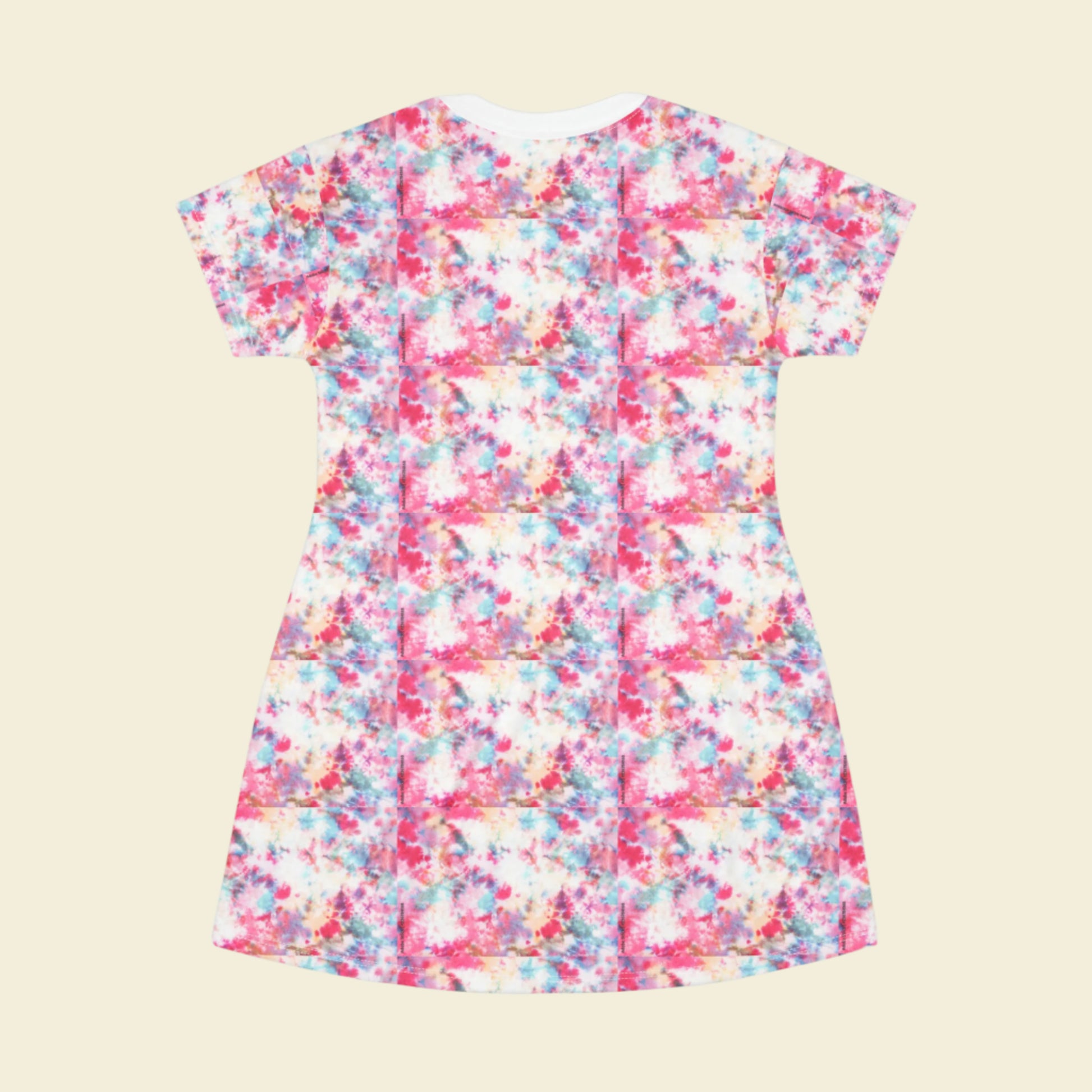 Pink Tie-Dye T-Shirt Dress Women Summer Holiday Dress Fashion Sun Dress