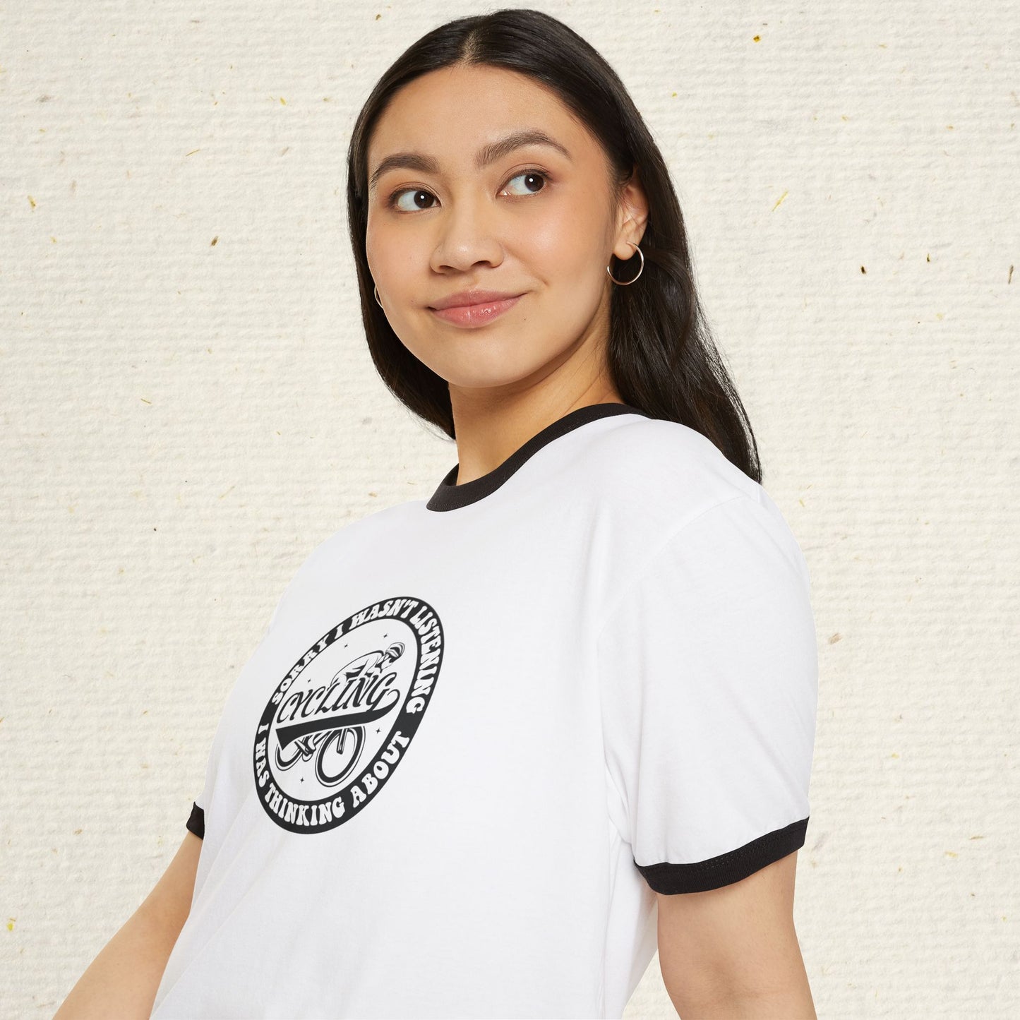 Retro Cycling Ringer T-Shirt: Vintage Cyclist Graphic Tee | Funny Cycling Shirt | Soft Cotton Bike Ride Apparel