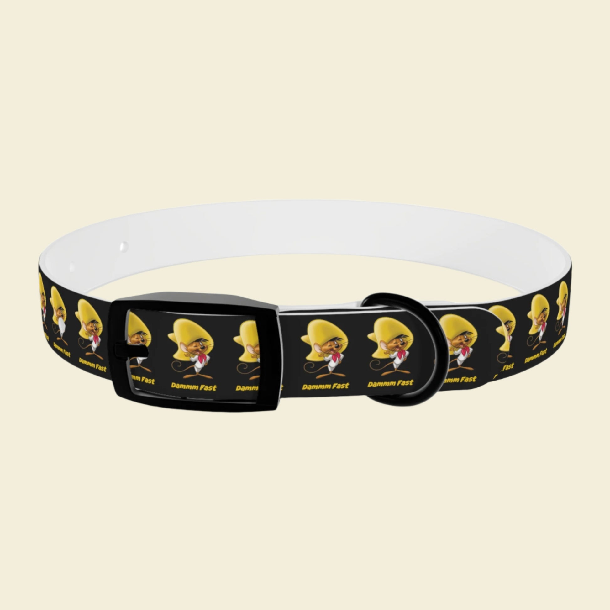 Speedy Gonzalez dog collar in black