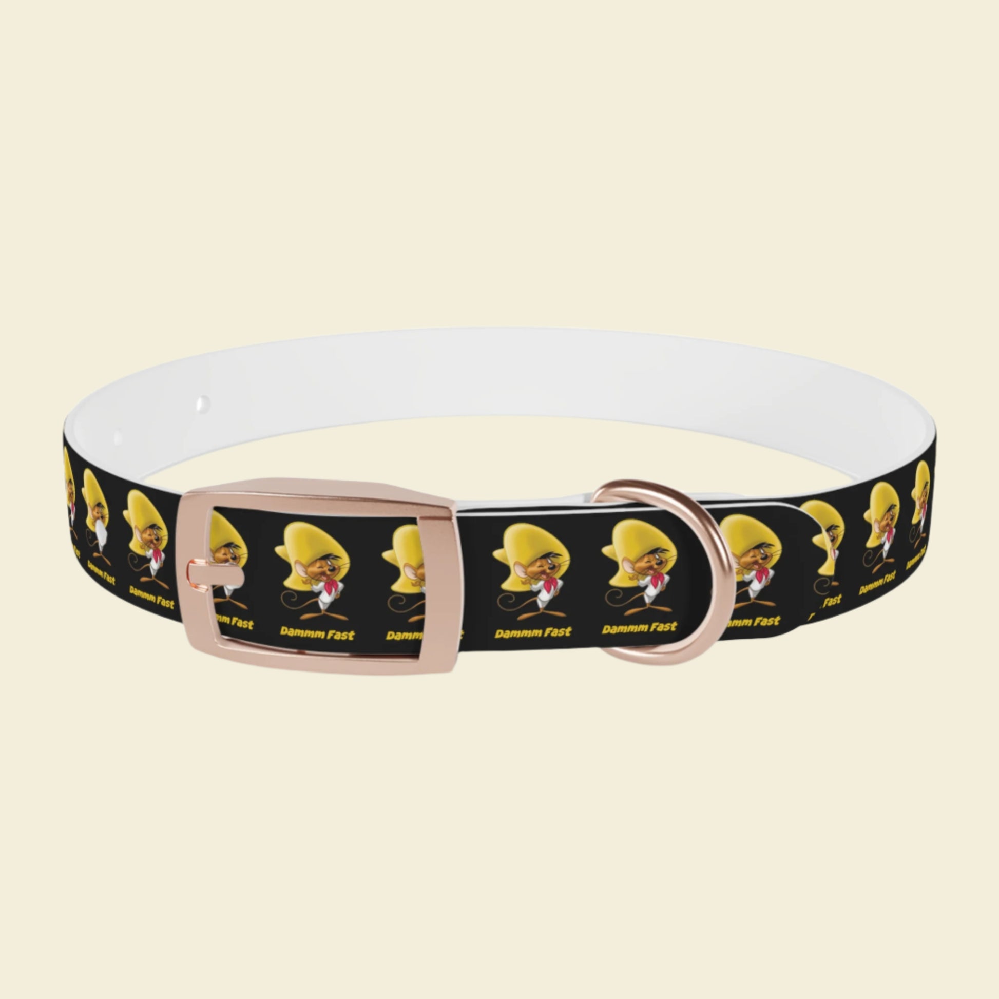 Speedy Gonzalez dog collar in black