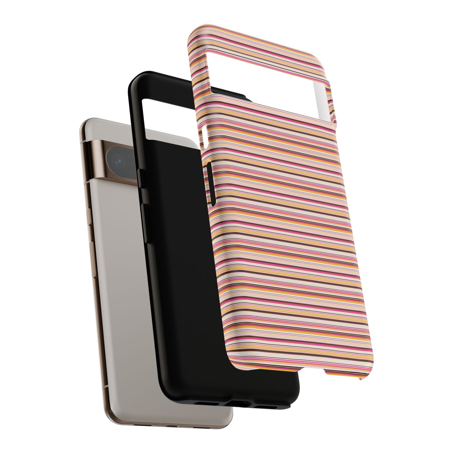 Retro Stripe Phone Case – Vintage Protective iPhone & Samsung Case with Wireless Charging
