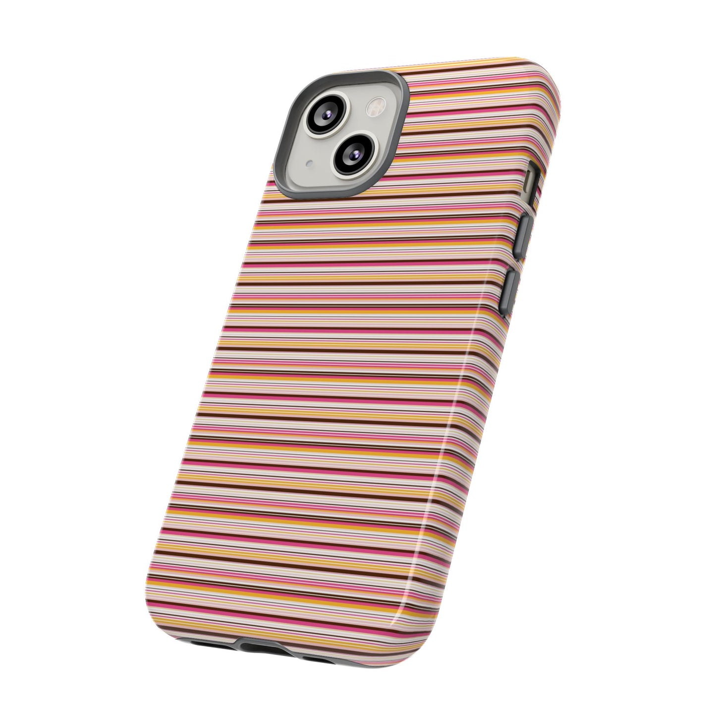 Retro Stripe Phone Case – Vintage Protective iPhone & Samsung Case with Wireless Charging