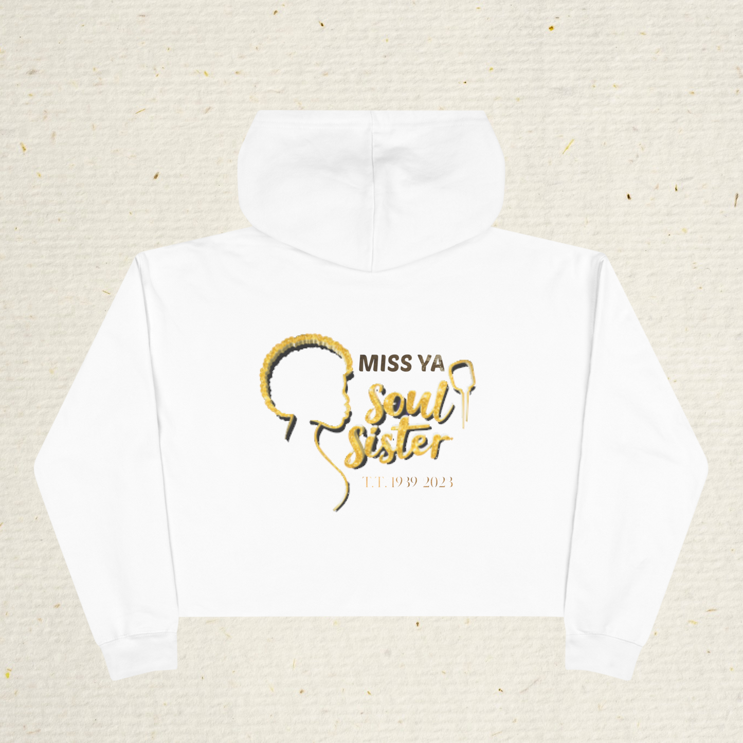 Woman wearing Soul Sister music inspired women’s cropped hoodie
