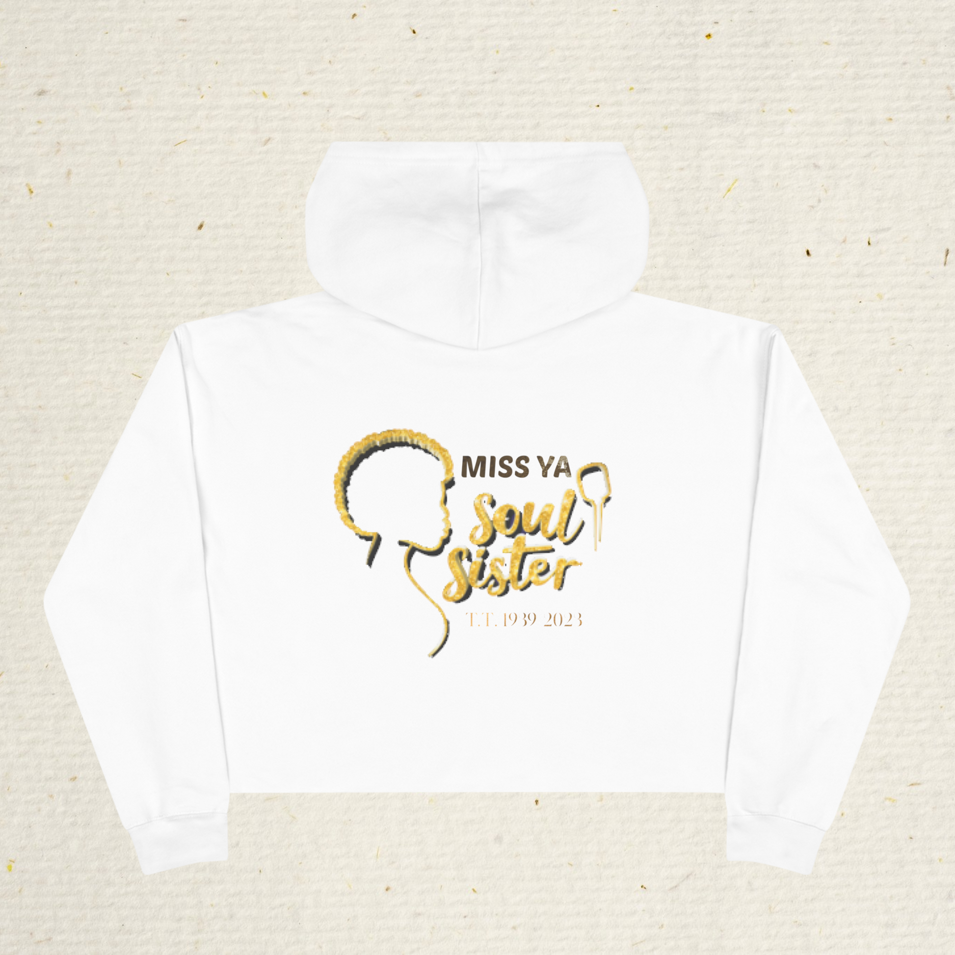 Woman wearing Soul Sister music inspired women’s cropped hoodie