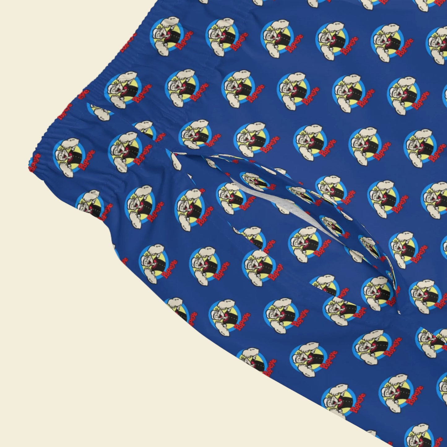 Popeye Swim Trunks: Retro Cartoon Swim Shorts for Men, Blue Popeye Swimwear, Fun Vacation Beach Shorts