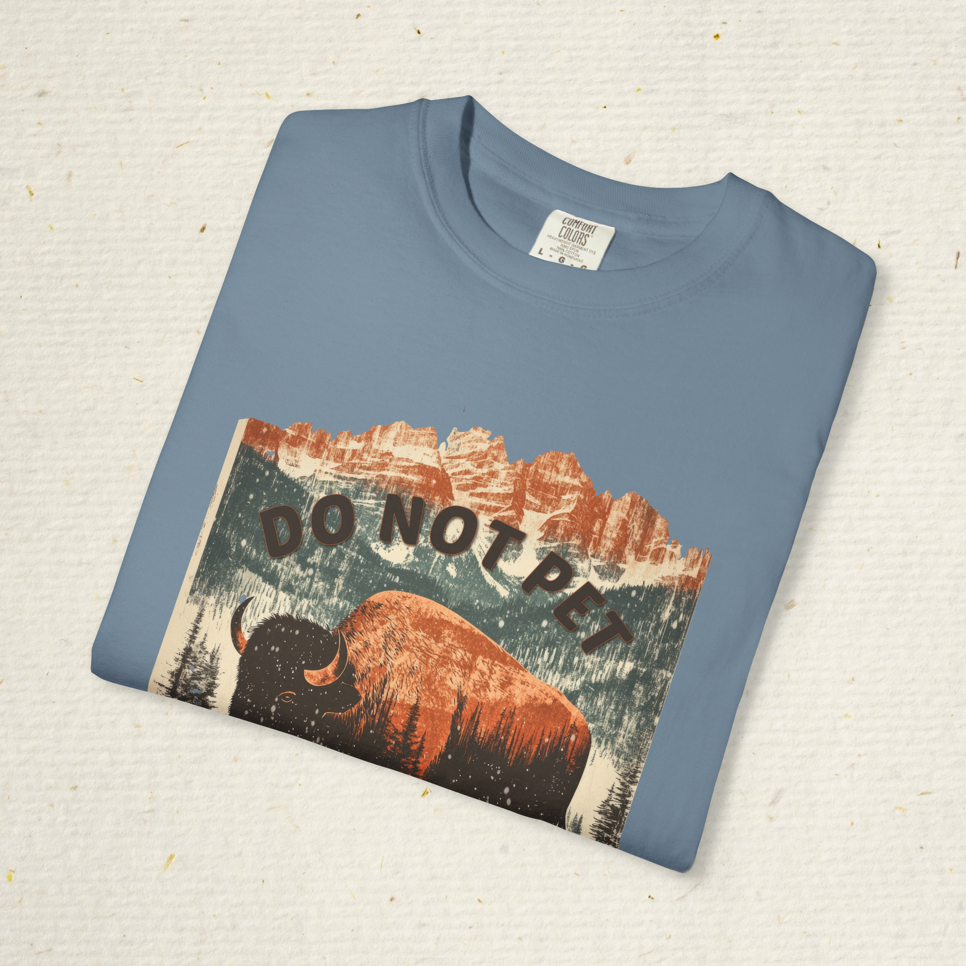 Men’s Funny Buffalo T-Shirt | Cotton Slim Fit Bison Tee | National Park Souvenir Shirt