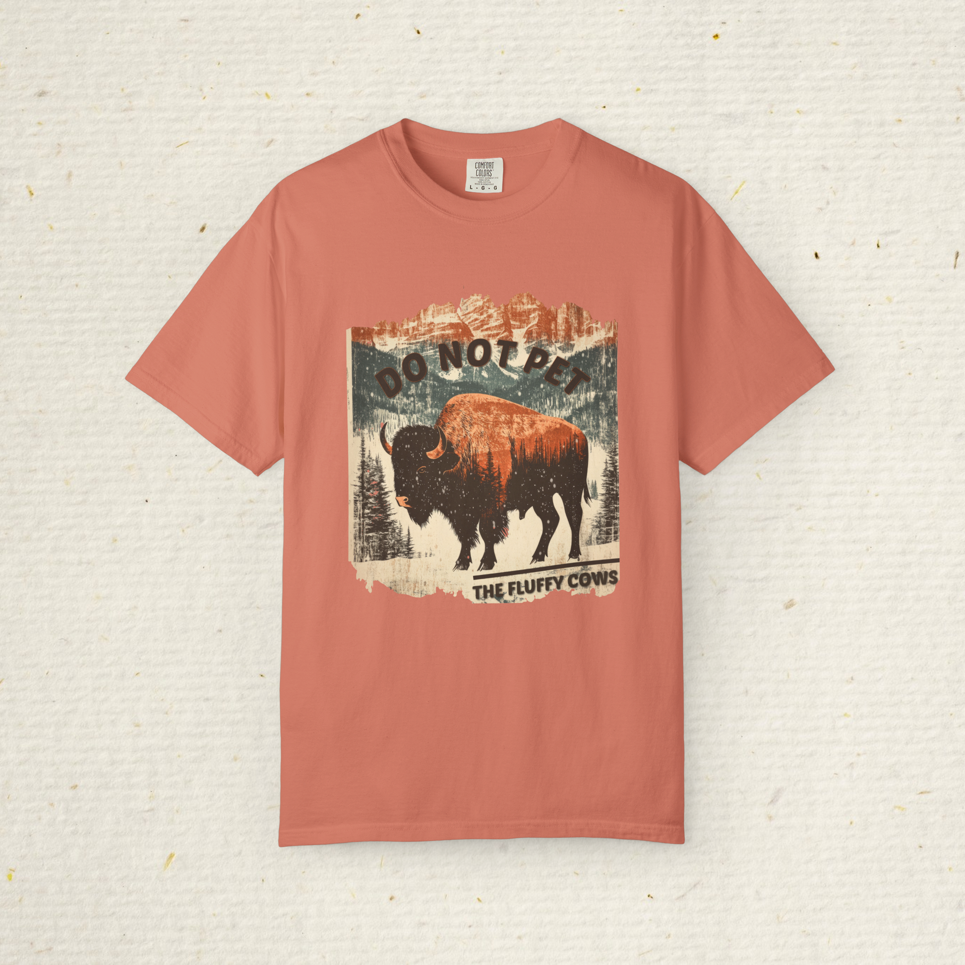 Men’s Funny Buffalo T-Shirt | Cotton Slim Fit Bison Tee | National Park Souvenir Shirt