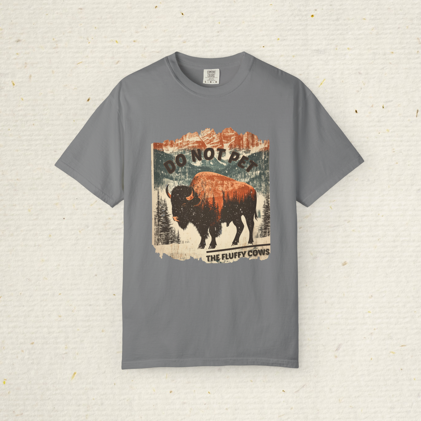 Men’s Funny Buffalo T-Shirt | Cotton Slim Fit Bison Tee | National Park Souvenir Shirt