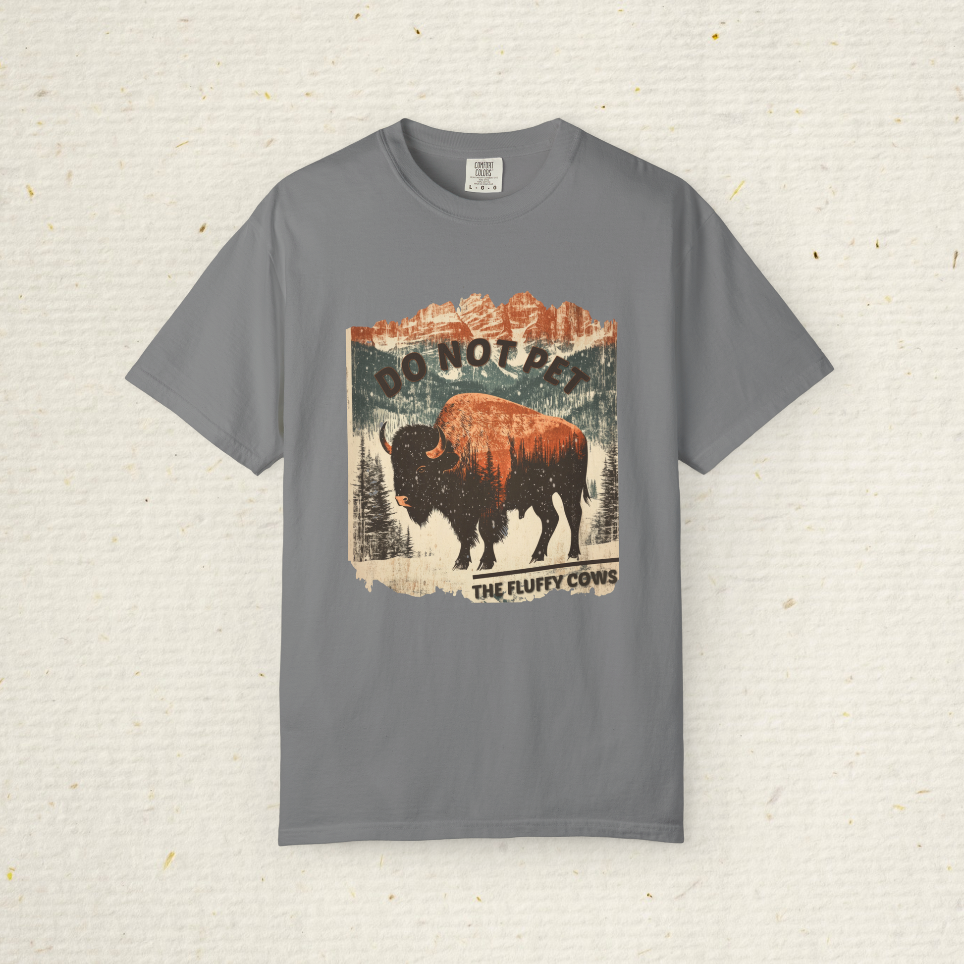 Men’s Funny Buffalo T-Shirt | Cotton Slim Fit Bison Tee | National Park Souvenir Shirt