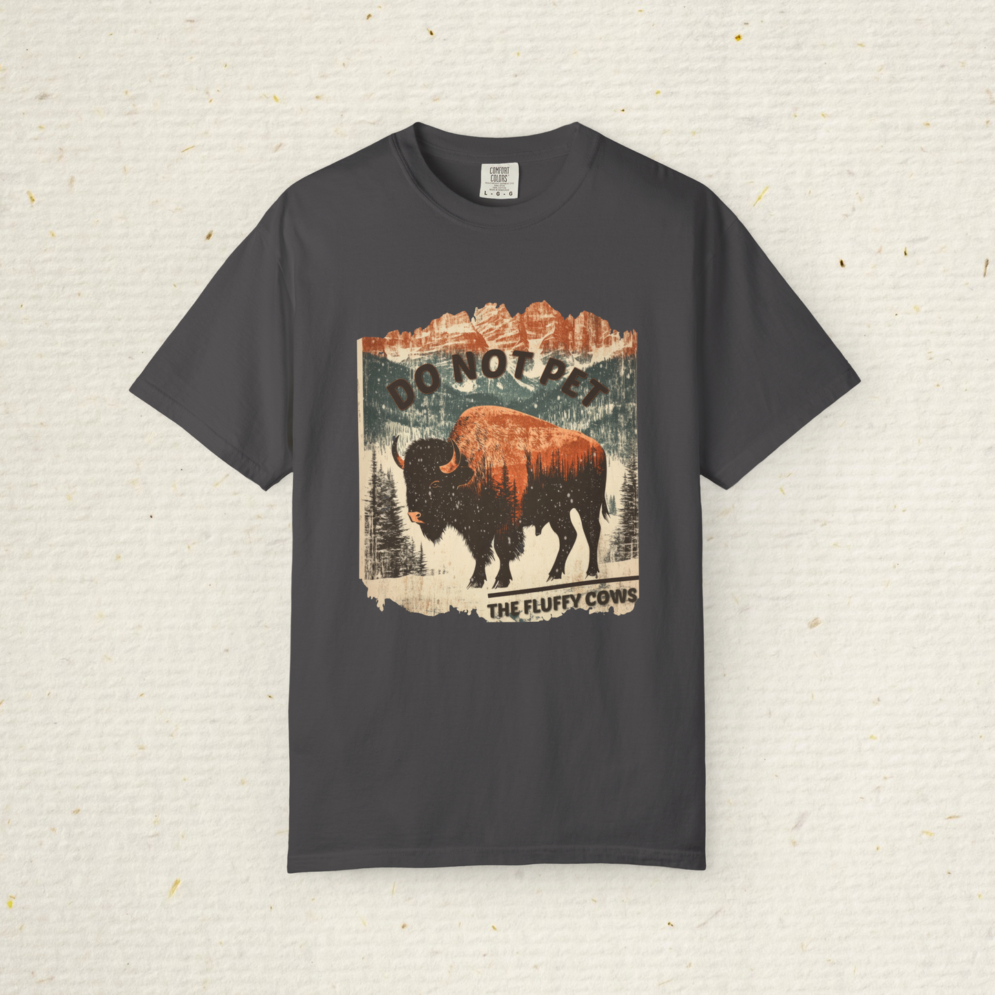 Men’s Funny Buffalo T-Shirt | Cotton Slim Fit Bison Tee | National Park Souvenir Shirt