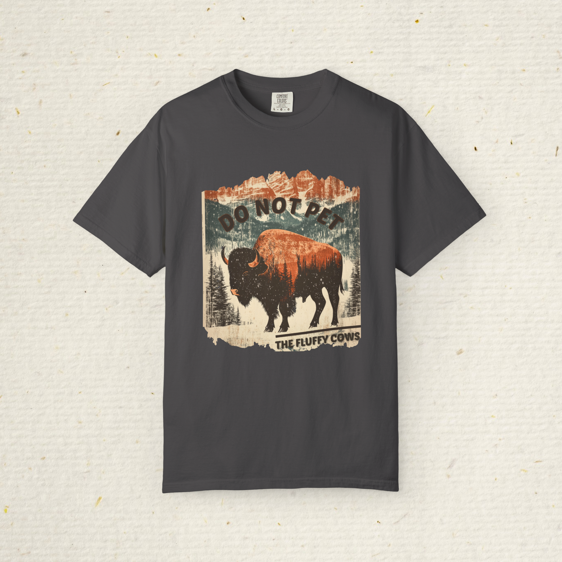 Men’s Funny Buffalo T-Shirt | Cotton Slim Fit Bison Tee | National Park Souvenir Shirt