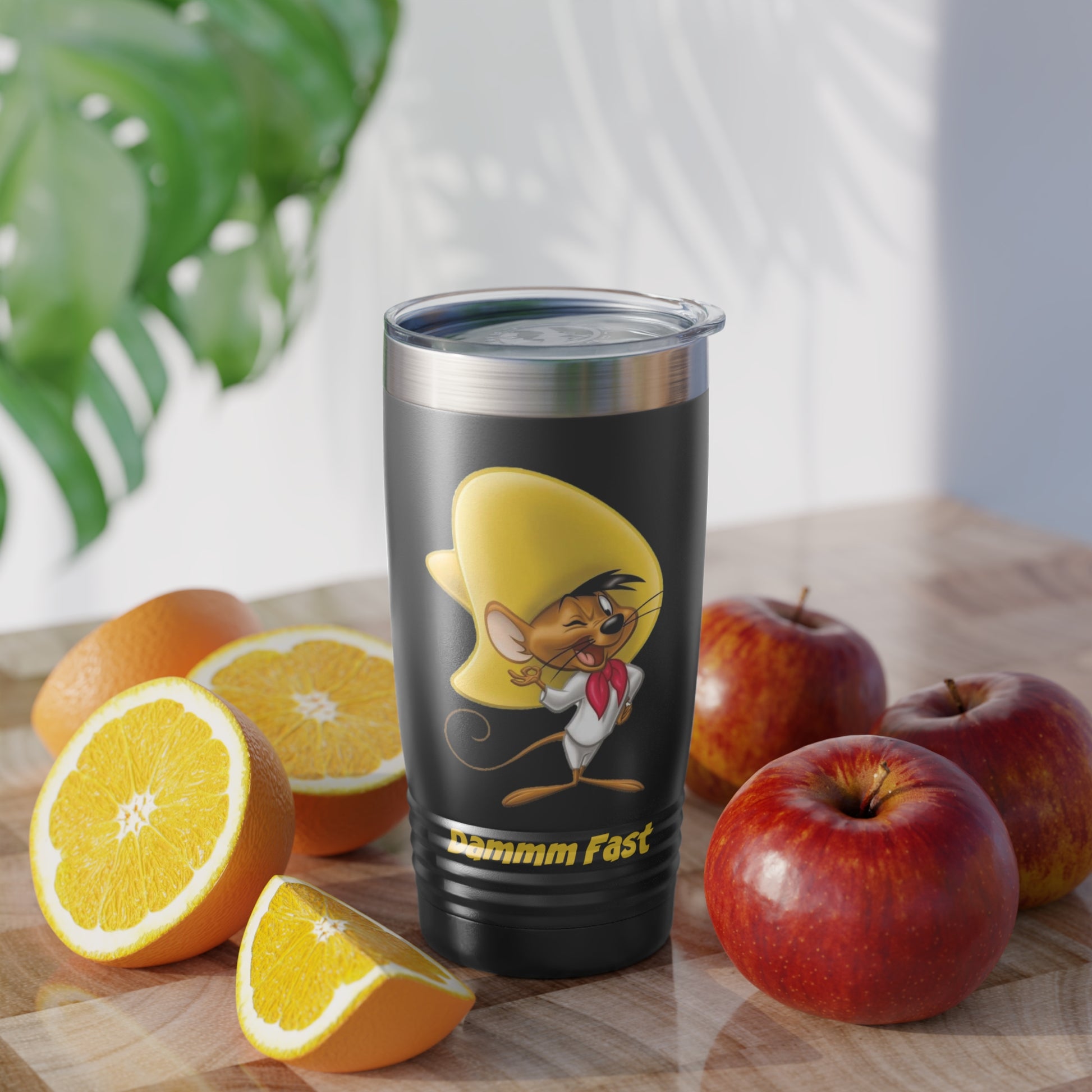 Speedy Gonzales Insulated Stainless steel Tumbler. 20 ounce vintage cartoon mouse travel mug with lid. 